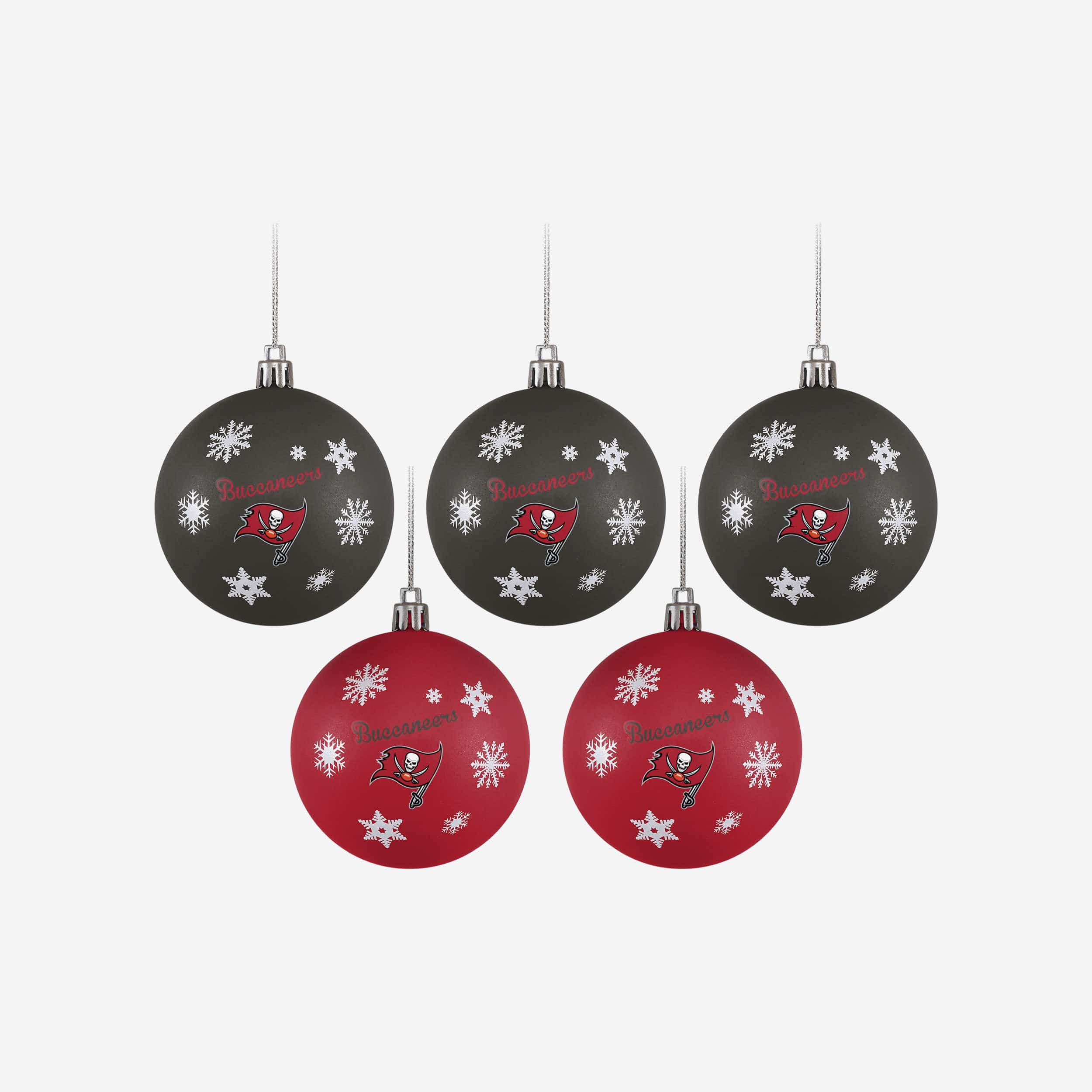 Tampa Bay Buccaneers 5 Pack Shatterproof Ball Ornament Set