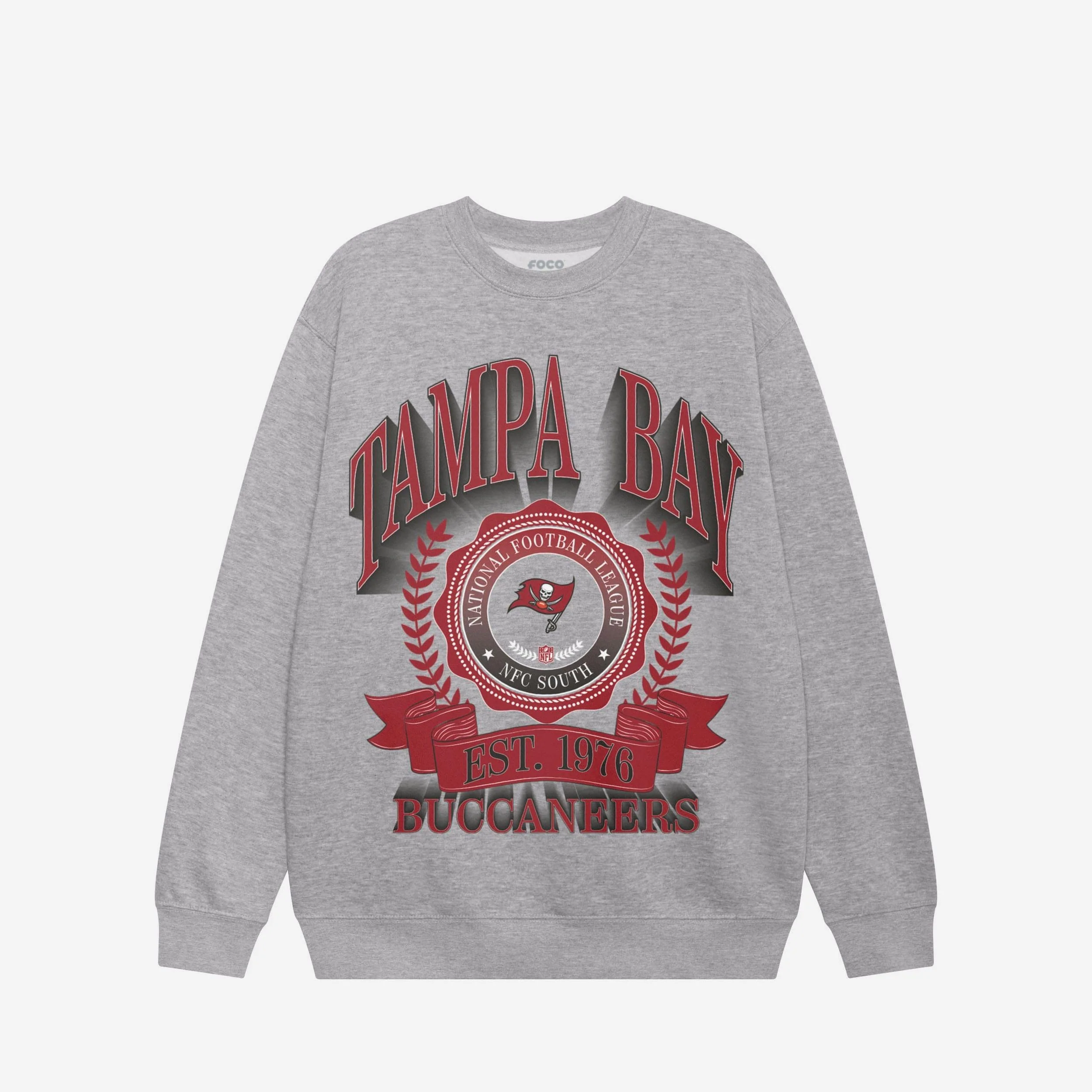 Tampa Bay Buccaneers Banner Crest Crew Neck Sweatshirt