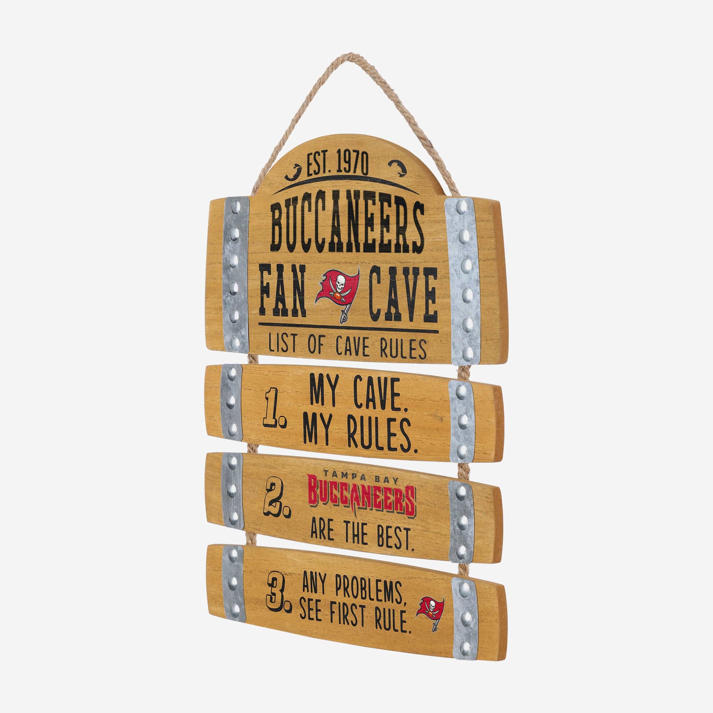 Tampa Bay Buccaneers Barrel Slat Mancave Sign - Image 2