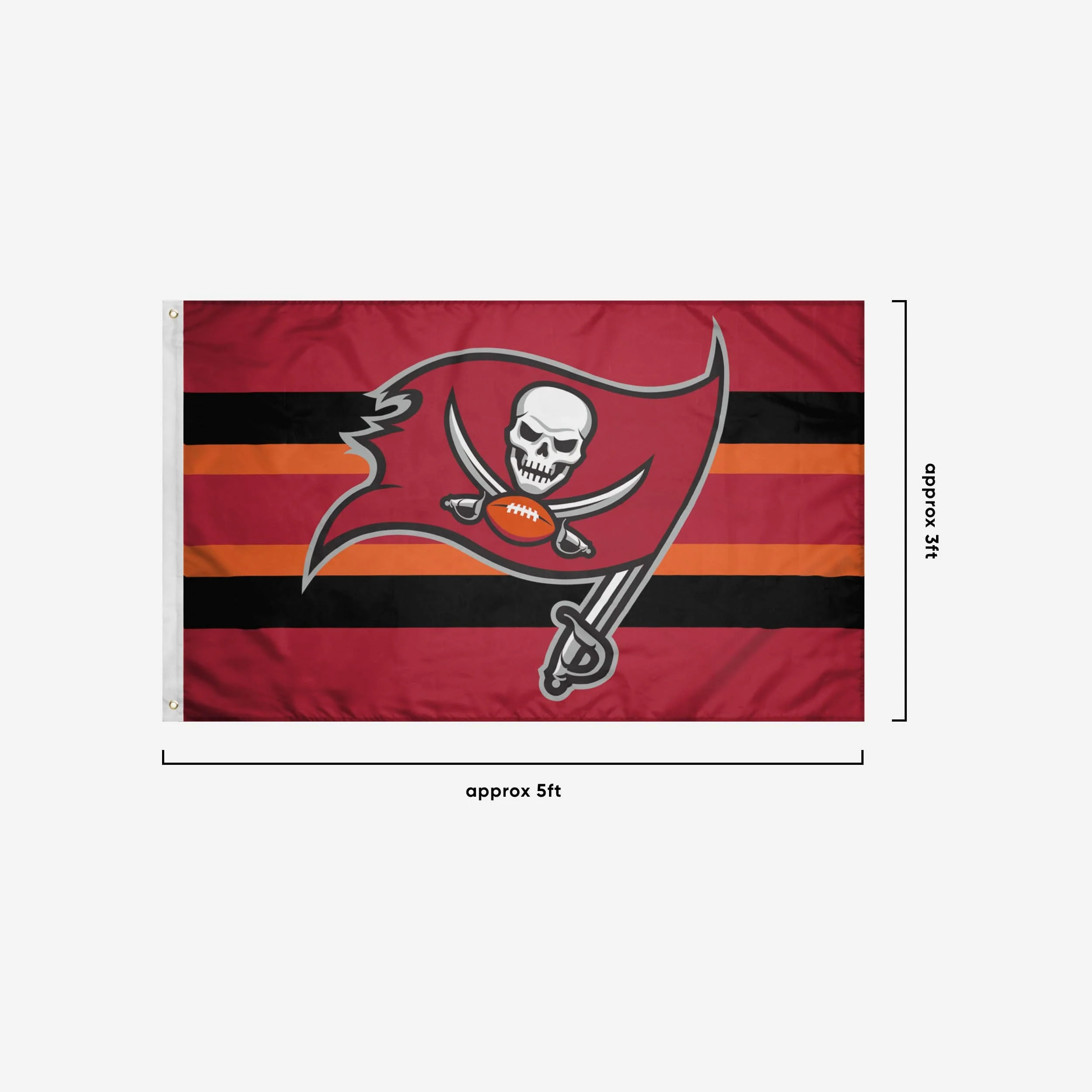 Tampa Bay Buccaneers Big Logo Team Stripe Horizontal Flag - Image 3