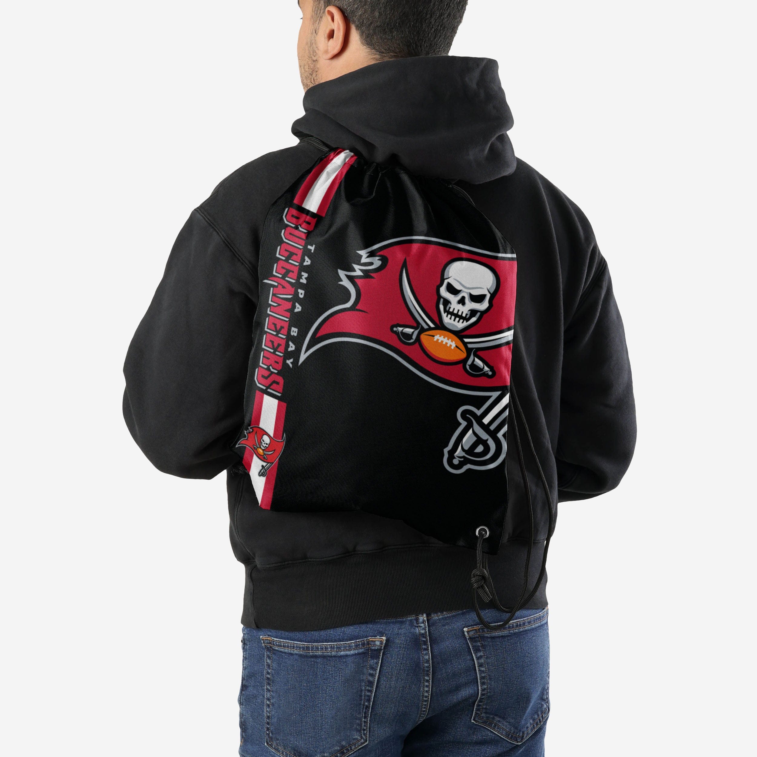 Tampa Bay Buccaneers Black Alternate Color Big Logo Drawstring Backpack - Image 2