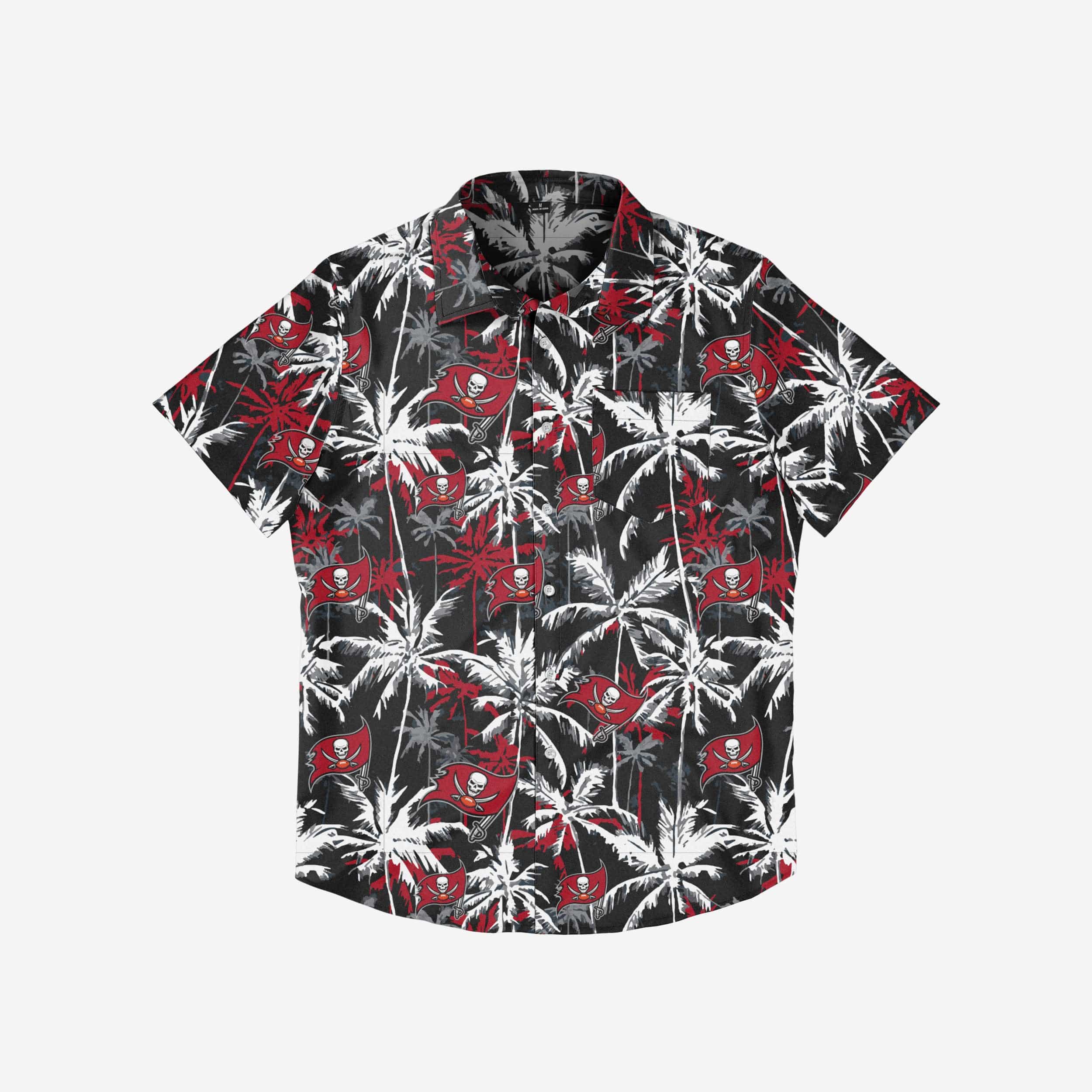 Tampa Bay Buccaneers Black Floral Button Up Shirt - Image 3