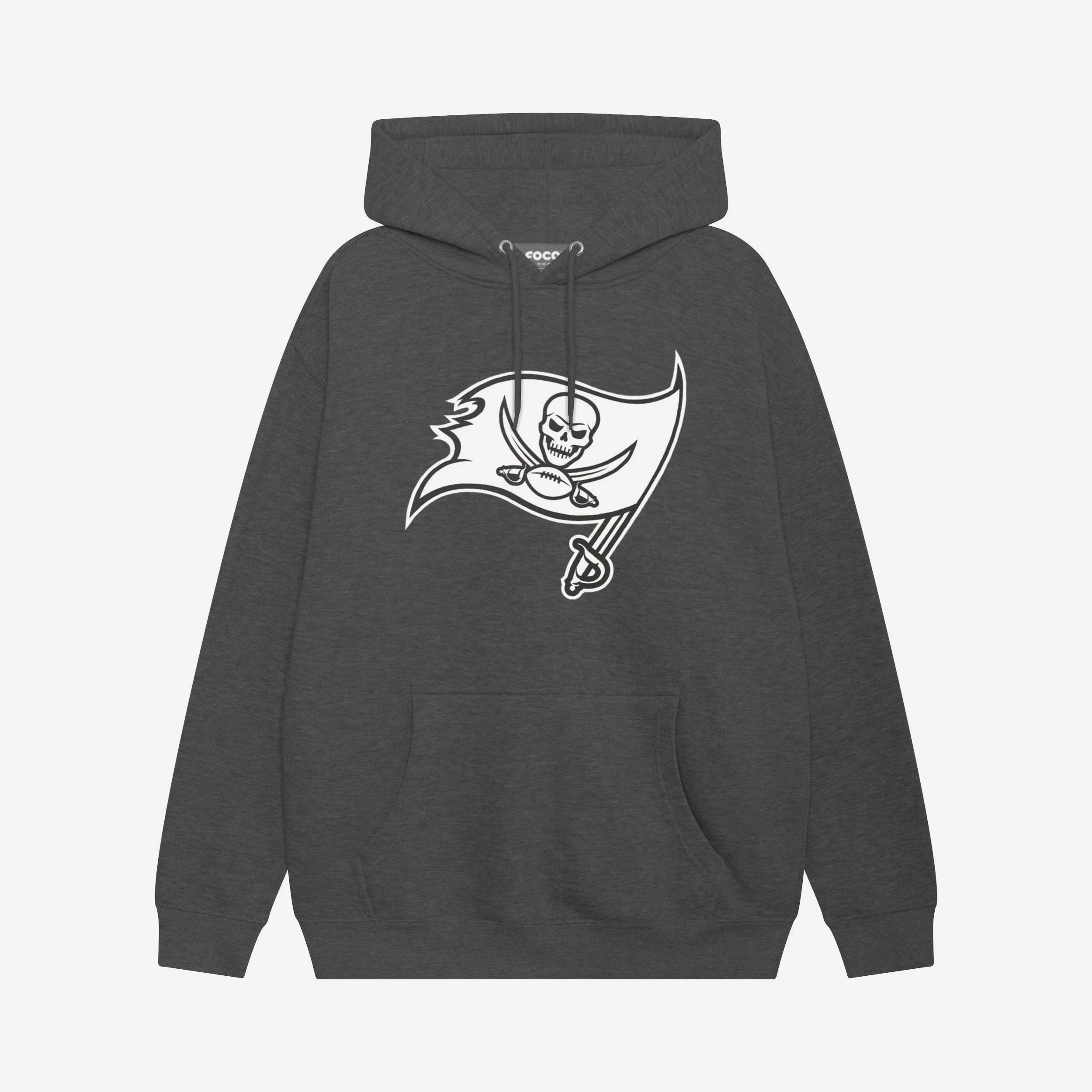Tampa Bay Buccaneers Black & White Primary Logo Hoodie