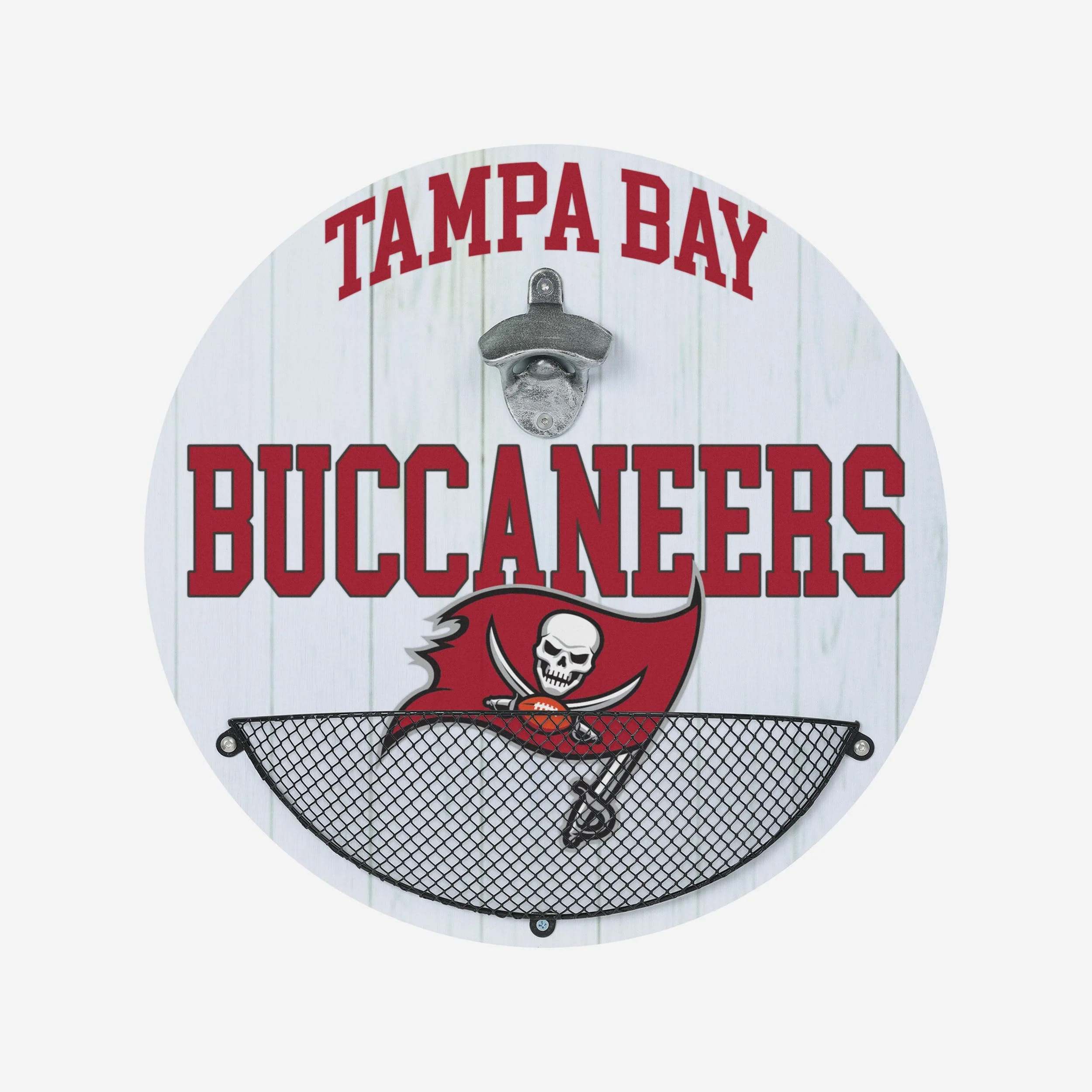 Tampa Bay Buccaneers Bottle Opener Cap Catcher Wall Sign
