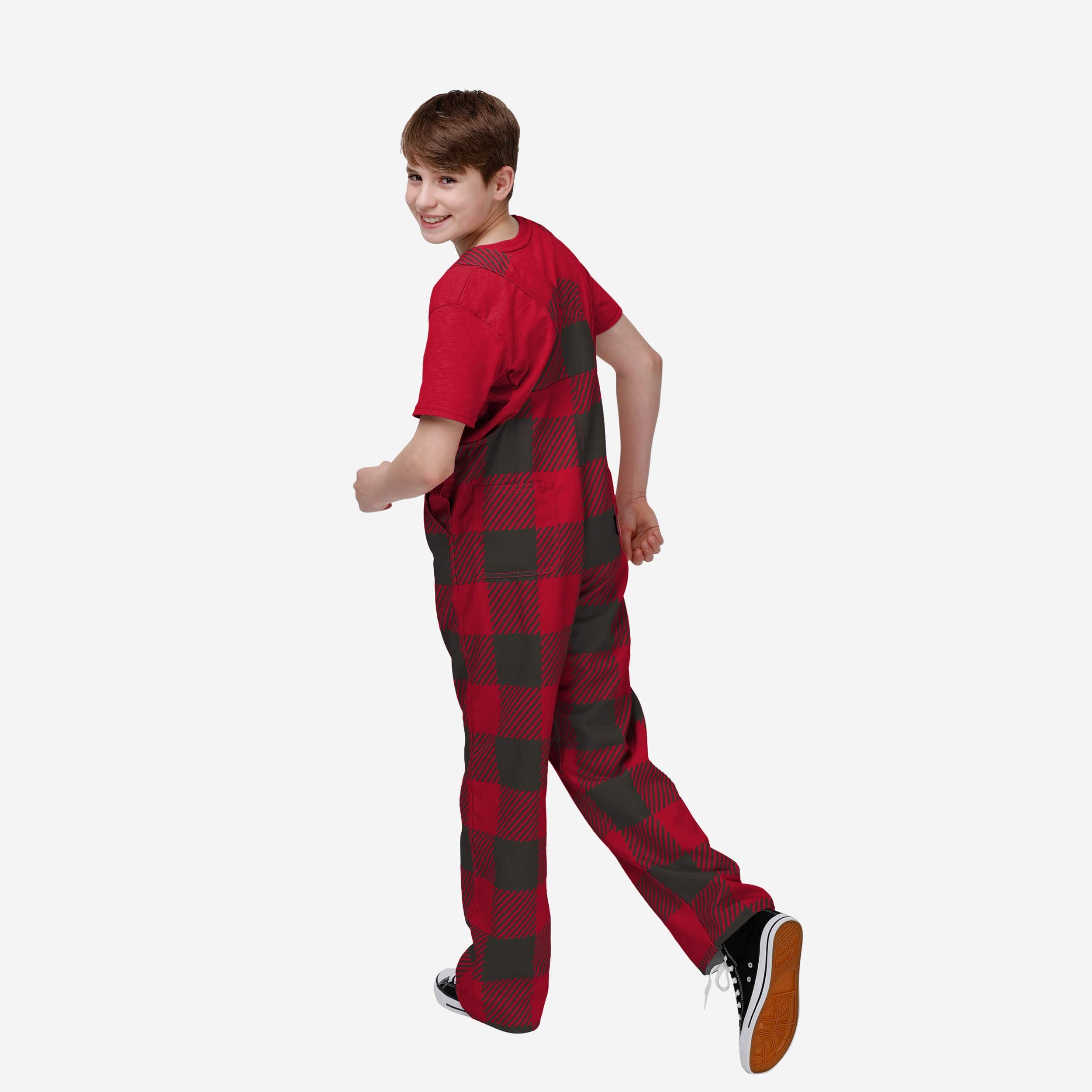Tampa Bay Buccaneers Buffalo Youth Plaid Bib Overalls - Image 2