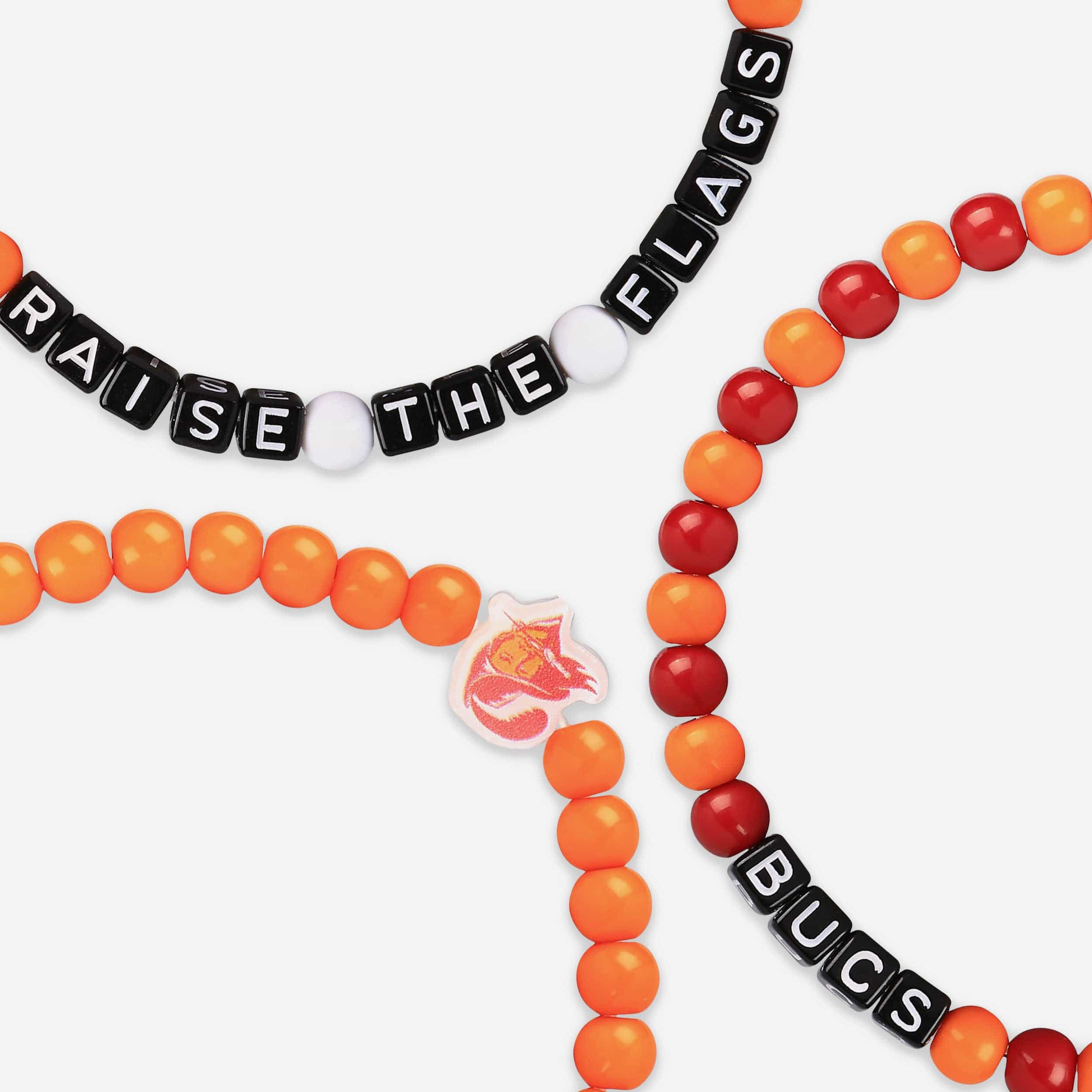 Tampa Bay Buccaneers Creamsicle 3 Pack Beaded Friendship Bracelet - Image 2