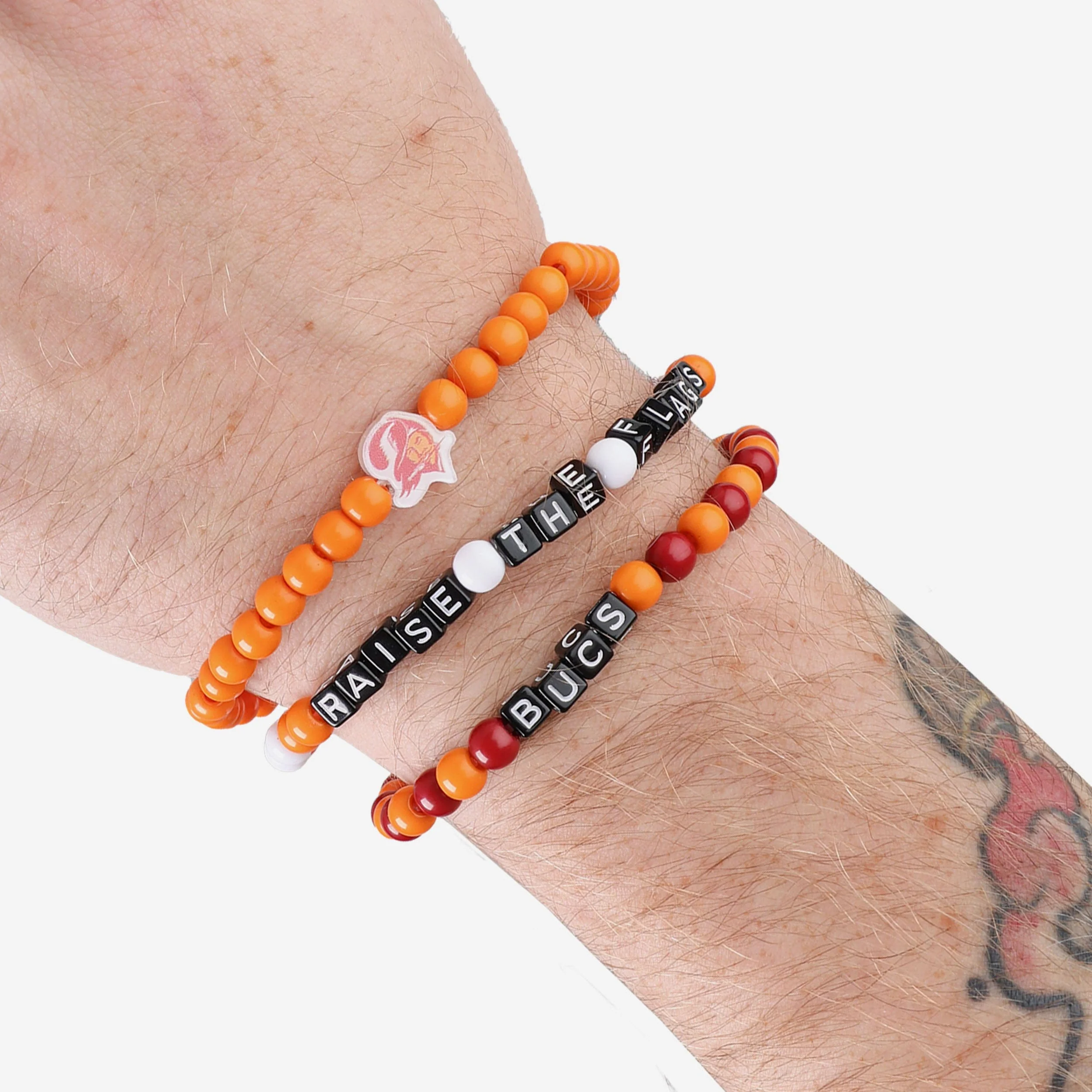 Tampa Bay Buccaneers Creamsicle 3 Pack Beaded Friendship Bracelet - Image 4