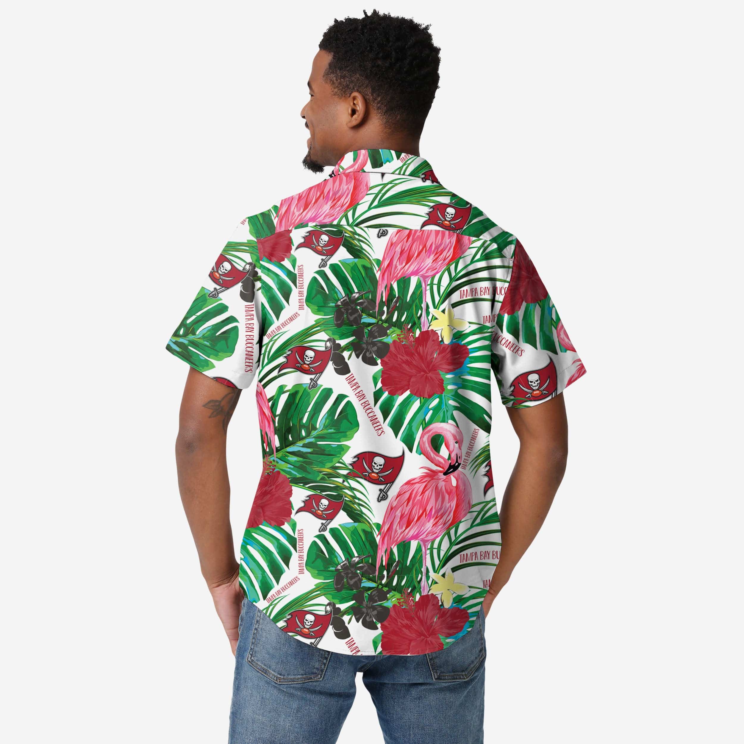 Tampa Bay Buccaneers Flamingo Button Up Shirt - Image 2