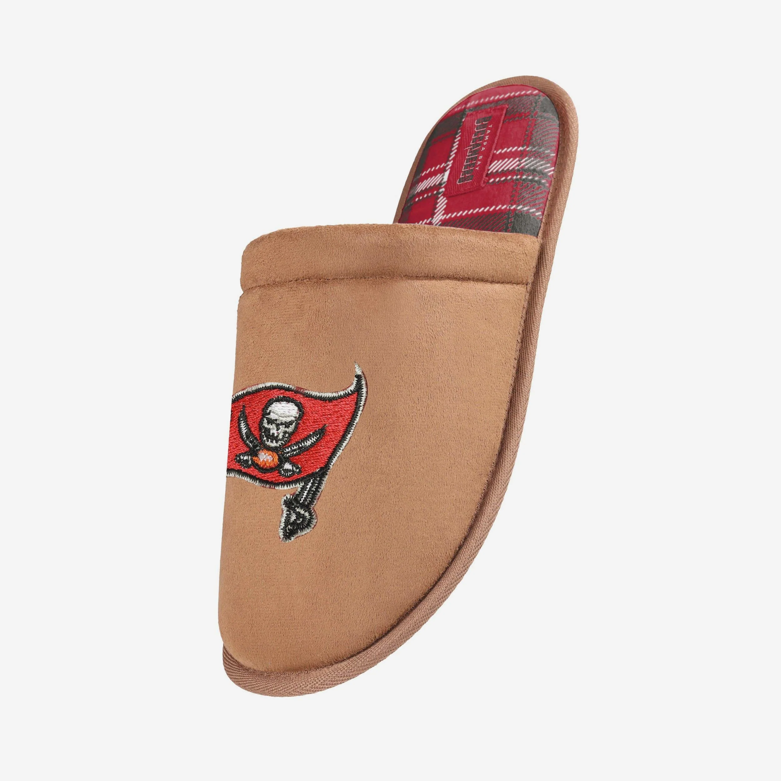 Tampa Bay Buccaneers Flannel Lined Brown Suede Scuff Slipper - Image 2