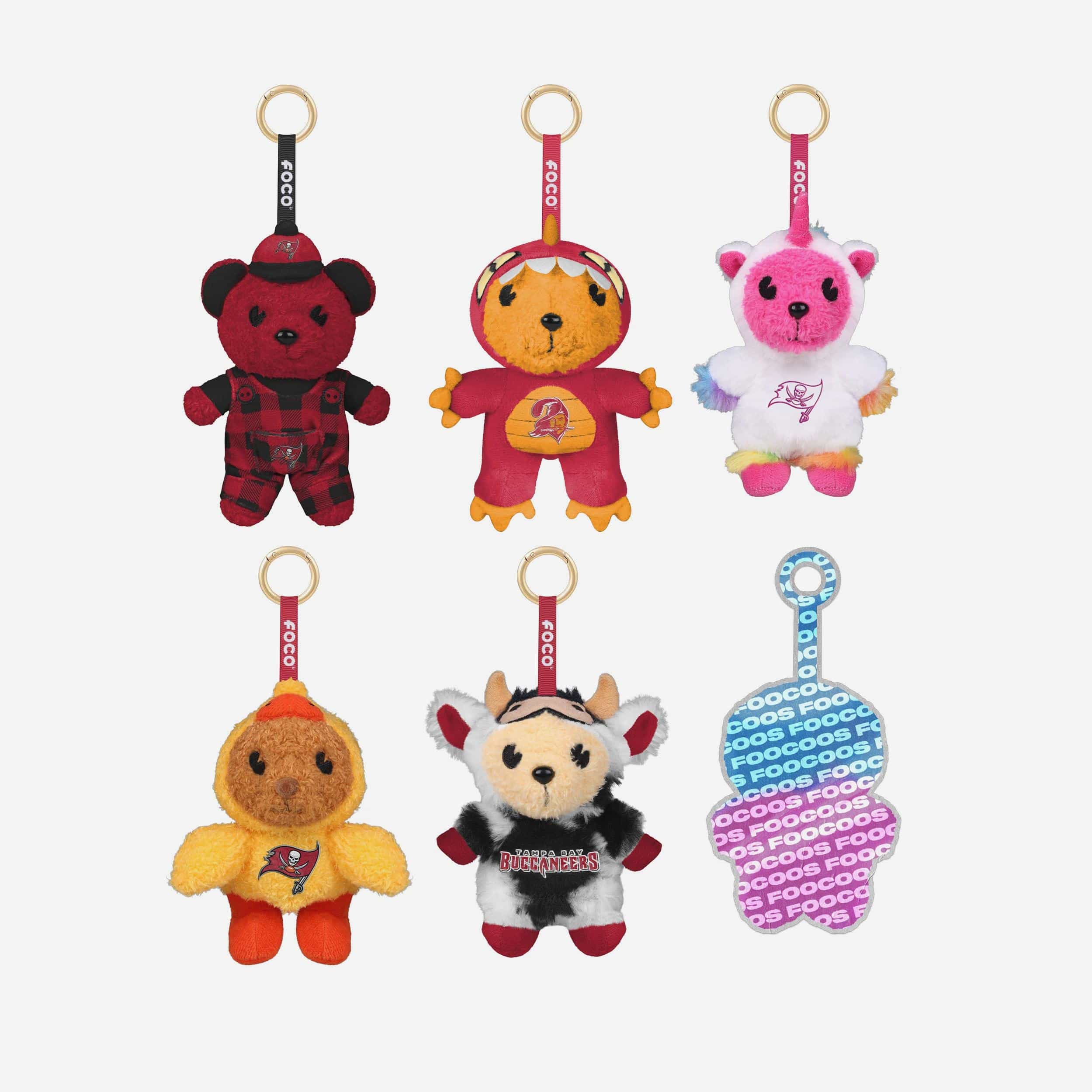 Tampa Bay Buccaneers FOOCOOS Plush Bag Charm Keychain Blind Box Series 1