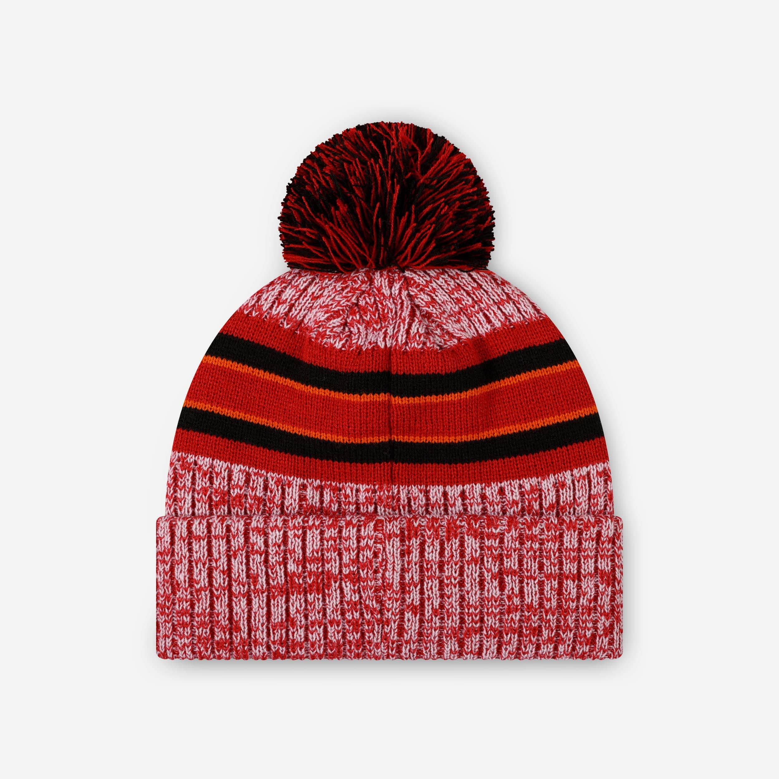 Tampa Bay Buccaneers Heather Team Stripe Lined Pom Beanie - Image 2