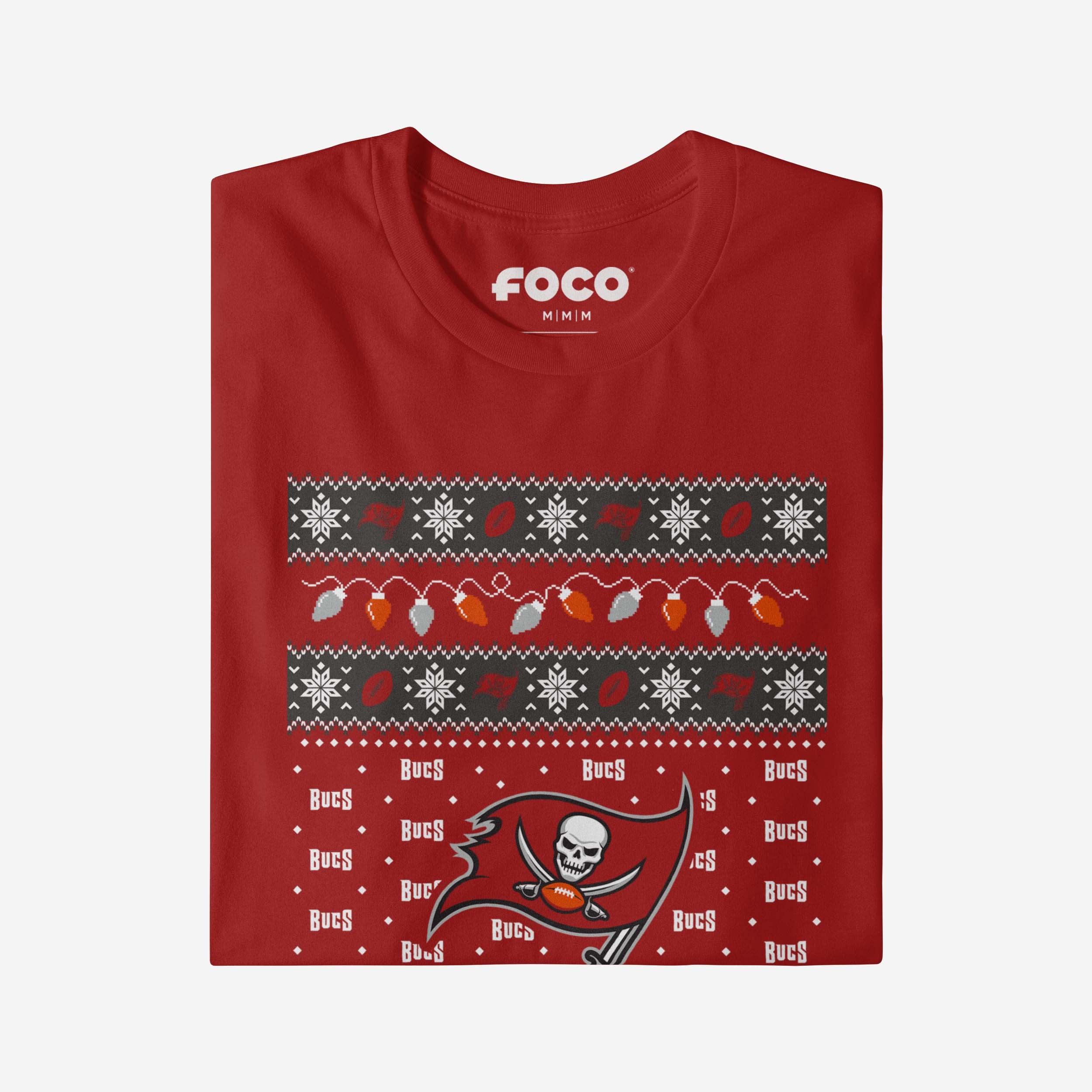 Tampa Bay Buccaneers Holiday Lights Sweater T-Shirt - Image 4