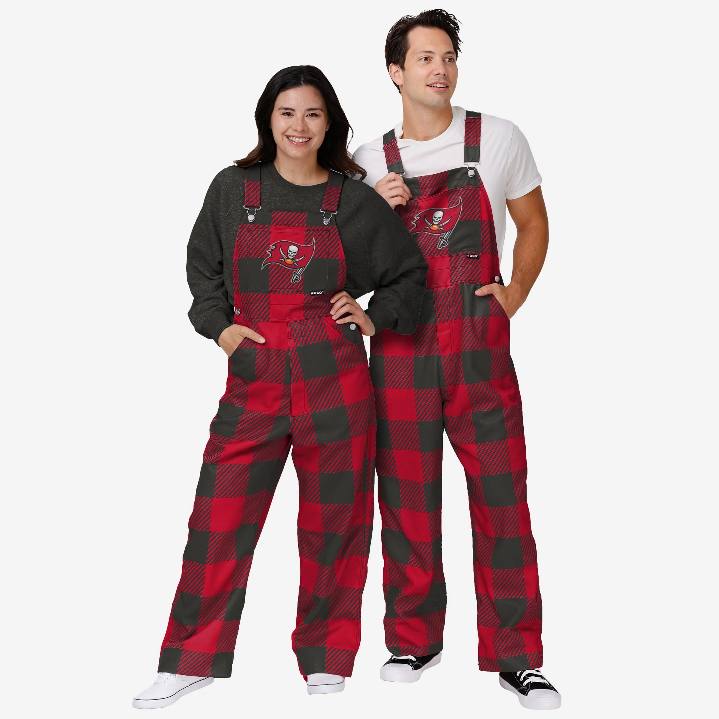 Tampa Bay Buccaneers Mens Plaid Bib Overalls - Image 3