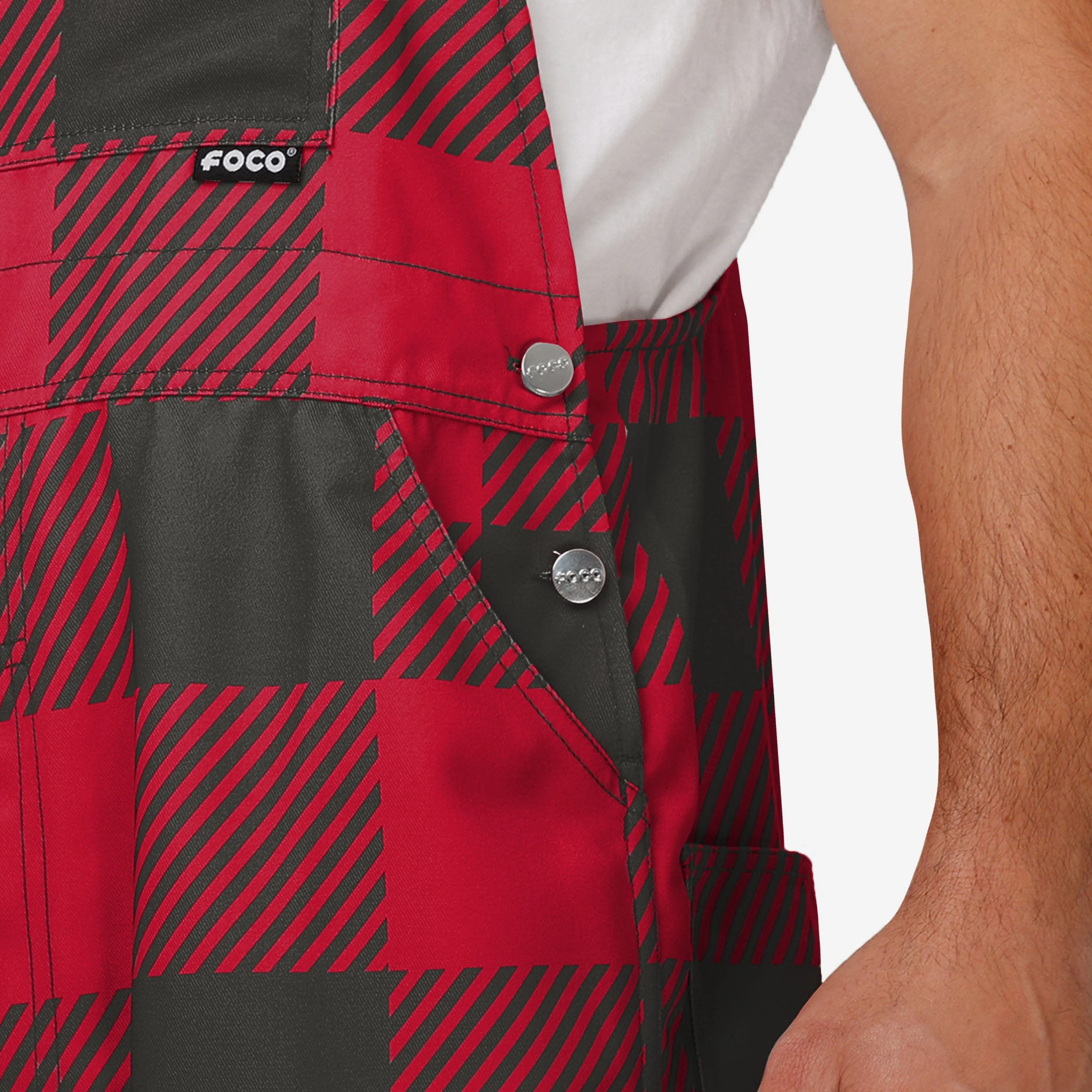 Tampa Bay Buccaneers Mens Plaid Bib Overalls - Image 5