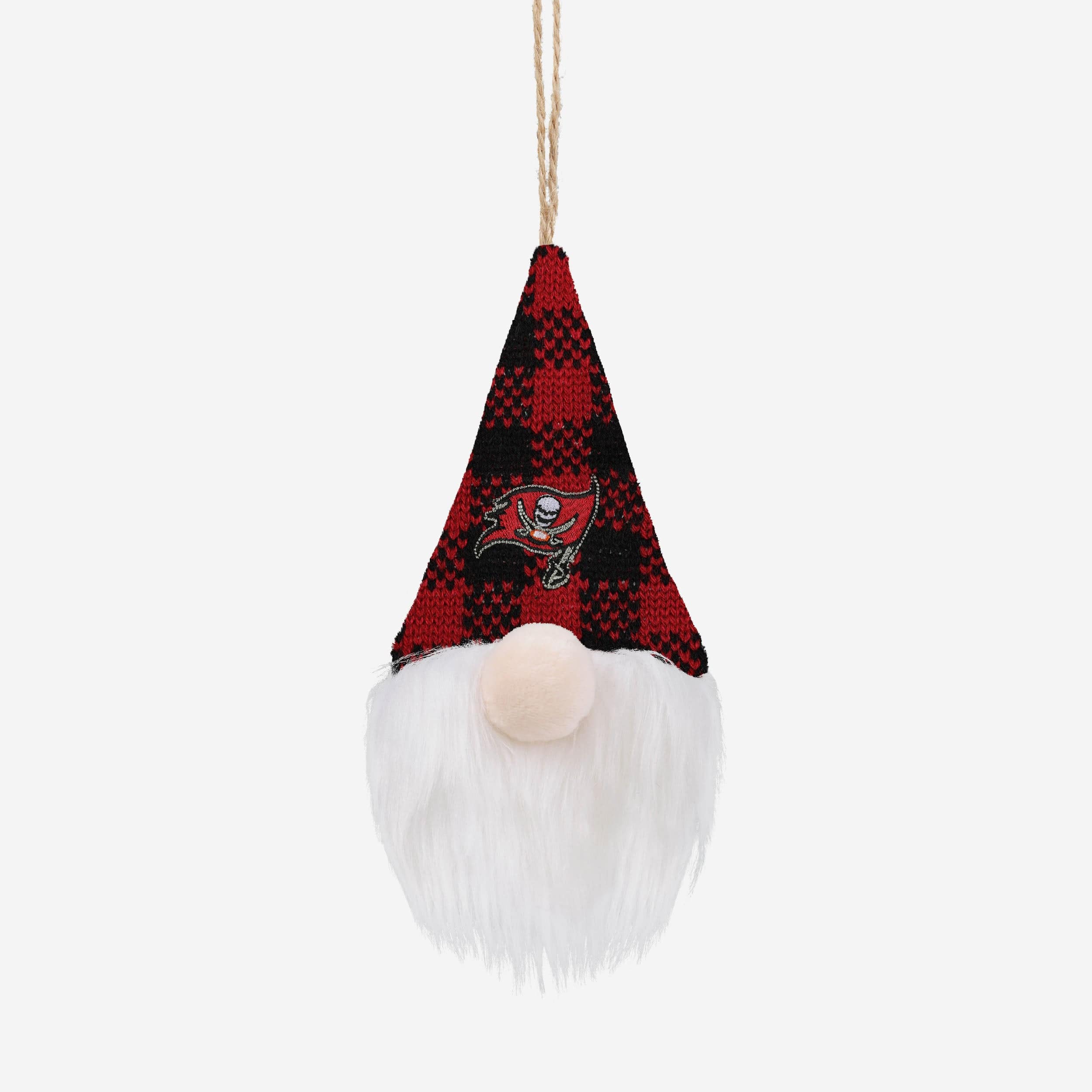 Tampa Bay Buccaneers Plaid Hat Plush Gnome Ornament