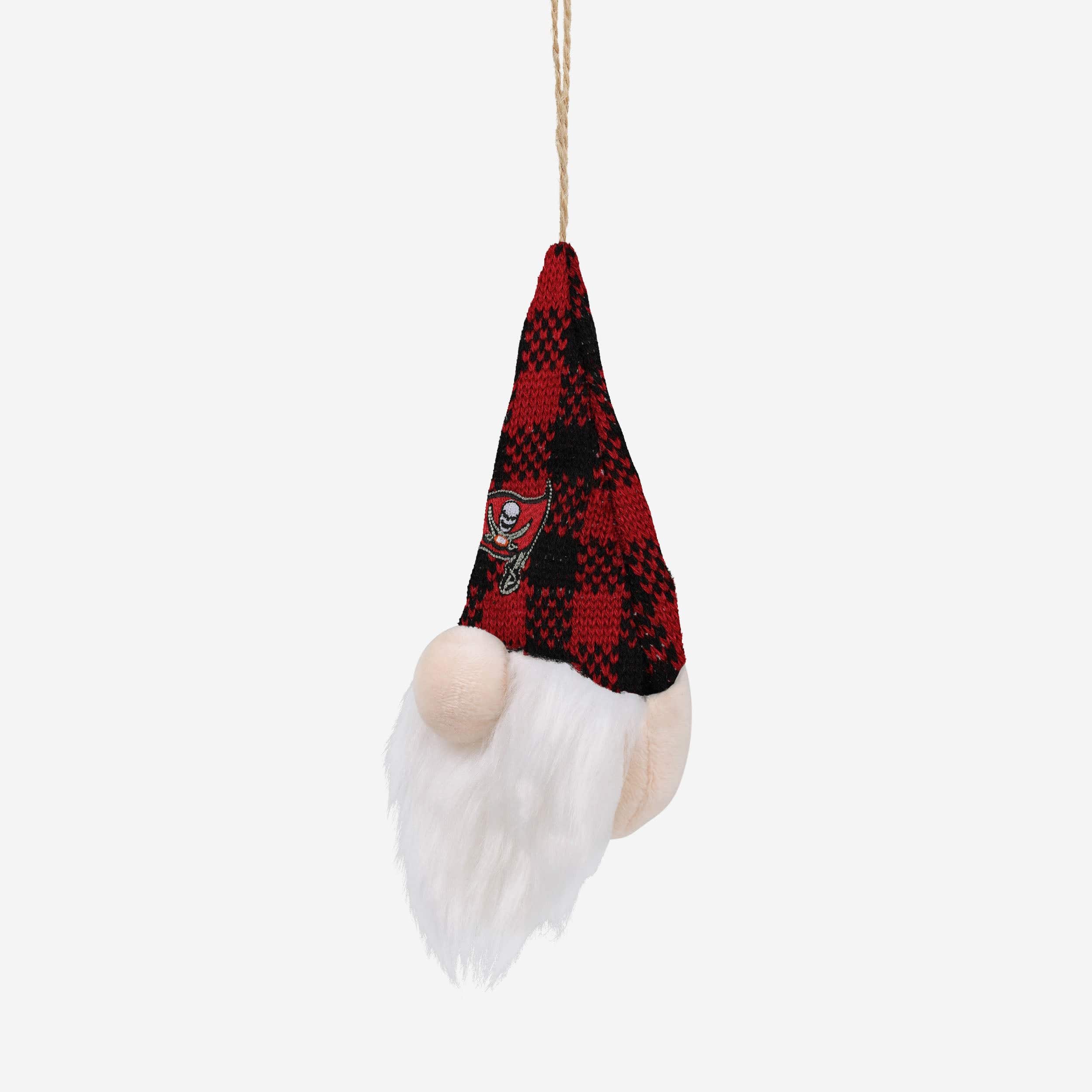 Tampa Bay Buccaneers Plaid Hat Plush Gnome Ornament - Image 2