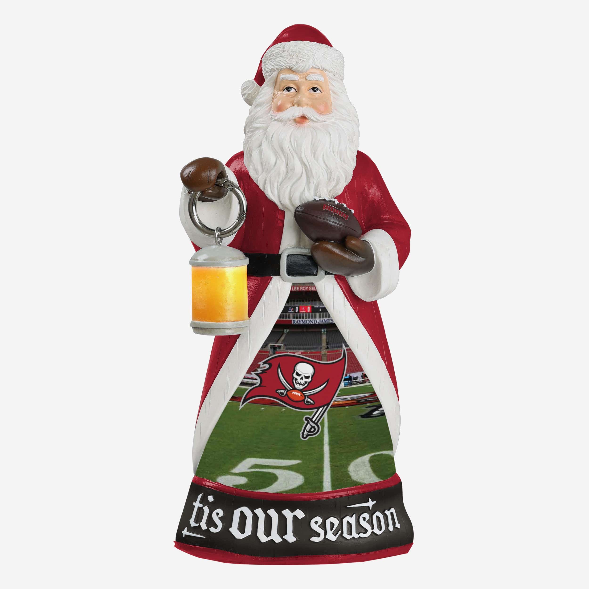 Tampa Bay Buccaneers Santa Figure With Light Up Lantern