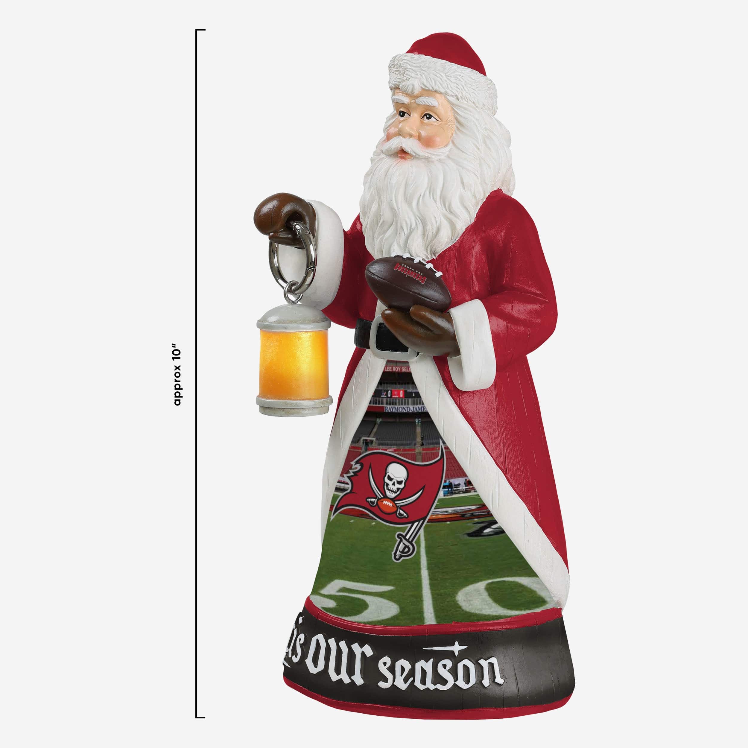 Tampa Bay Buccaneers Santa Figure With Light Up Lantern - Image 5