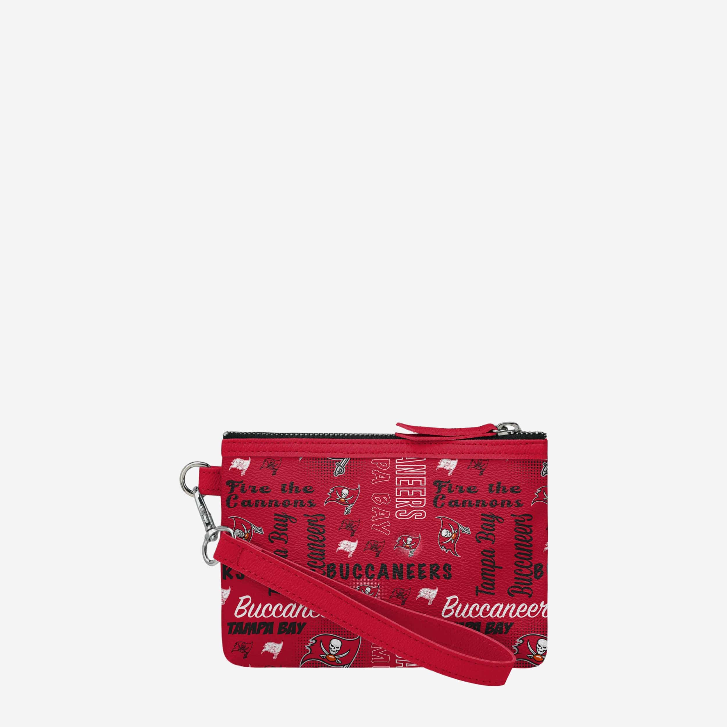 Tampa Bay Buccaneers Spirited Style Printed Collection Repeat Logo Wristlet