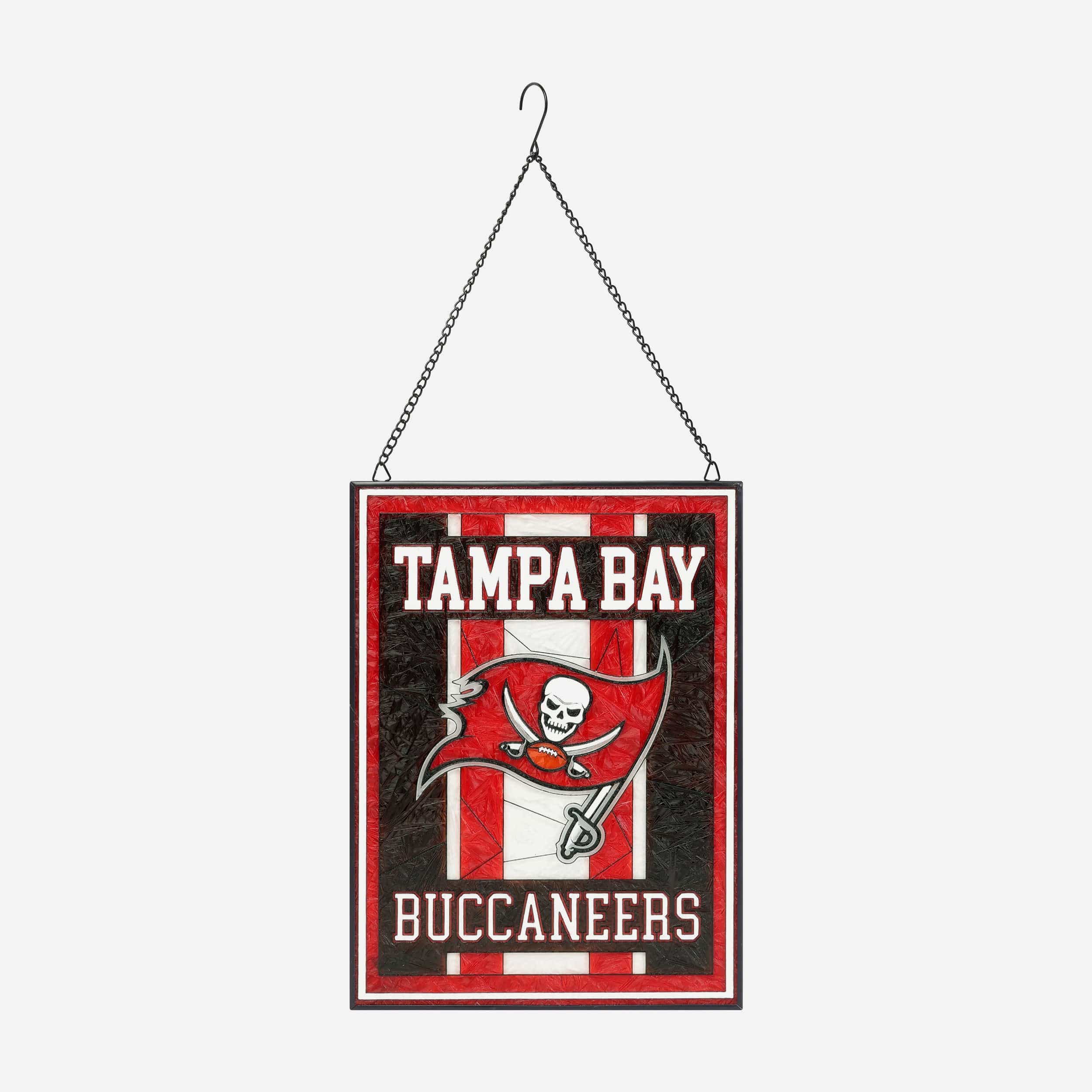 Tampa Bay Buccaneers Team Stripe Stain Glass Sign