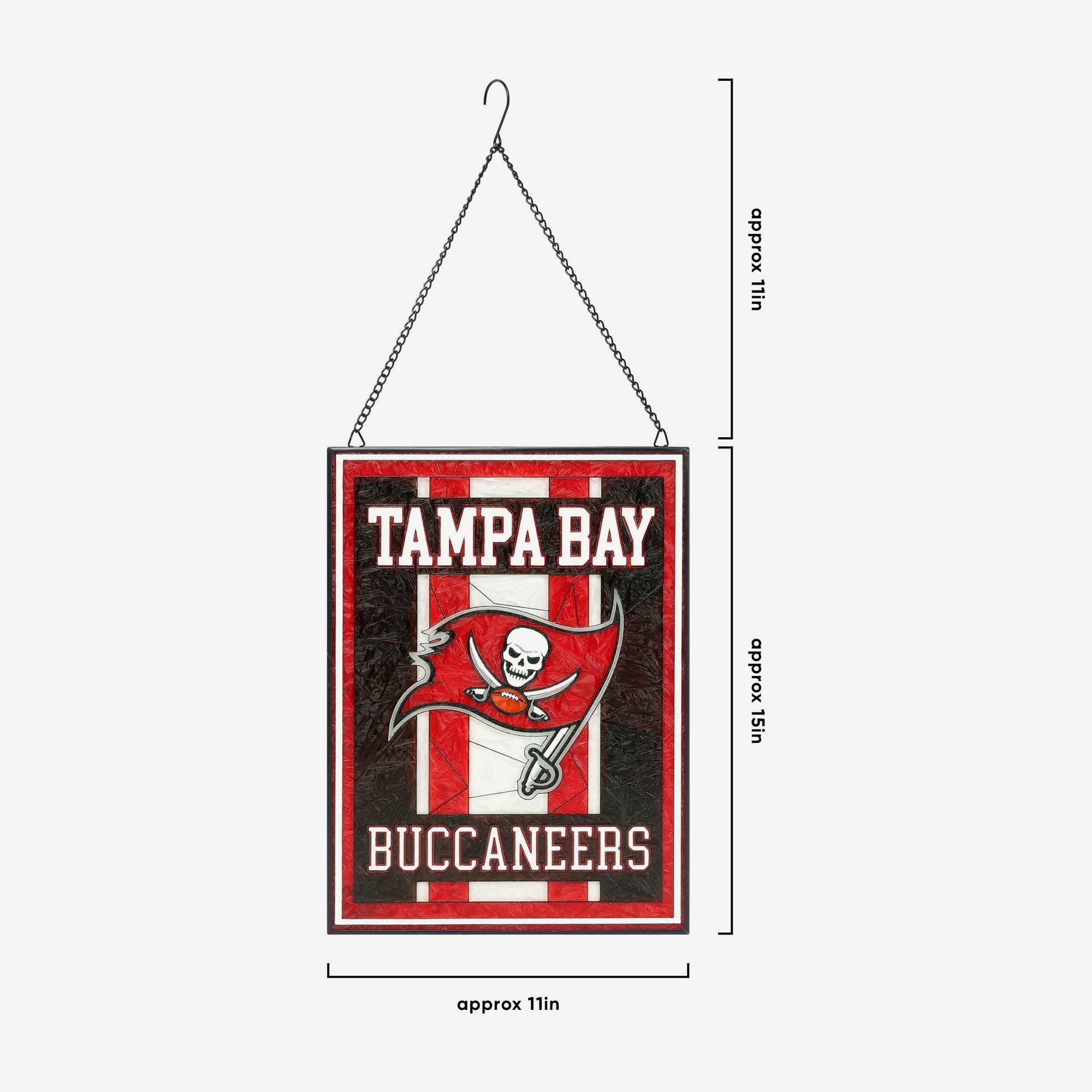 Tampa Bay Buccaneers Team Stripe Stain Glass Sign - Image 3
