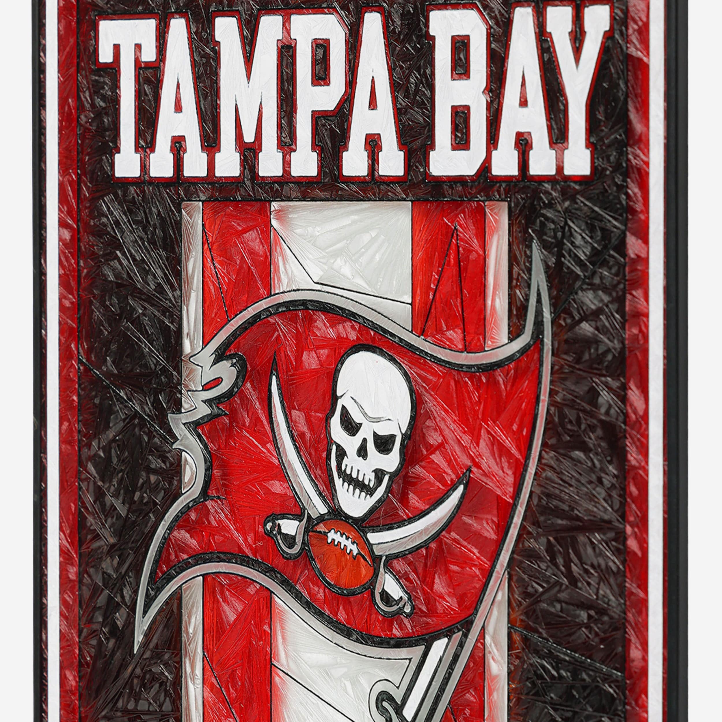 Tampa Bay Buccaneers Team Stripe Stain Glass Sign - Image 5