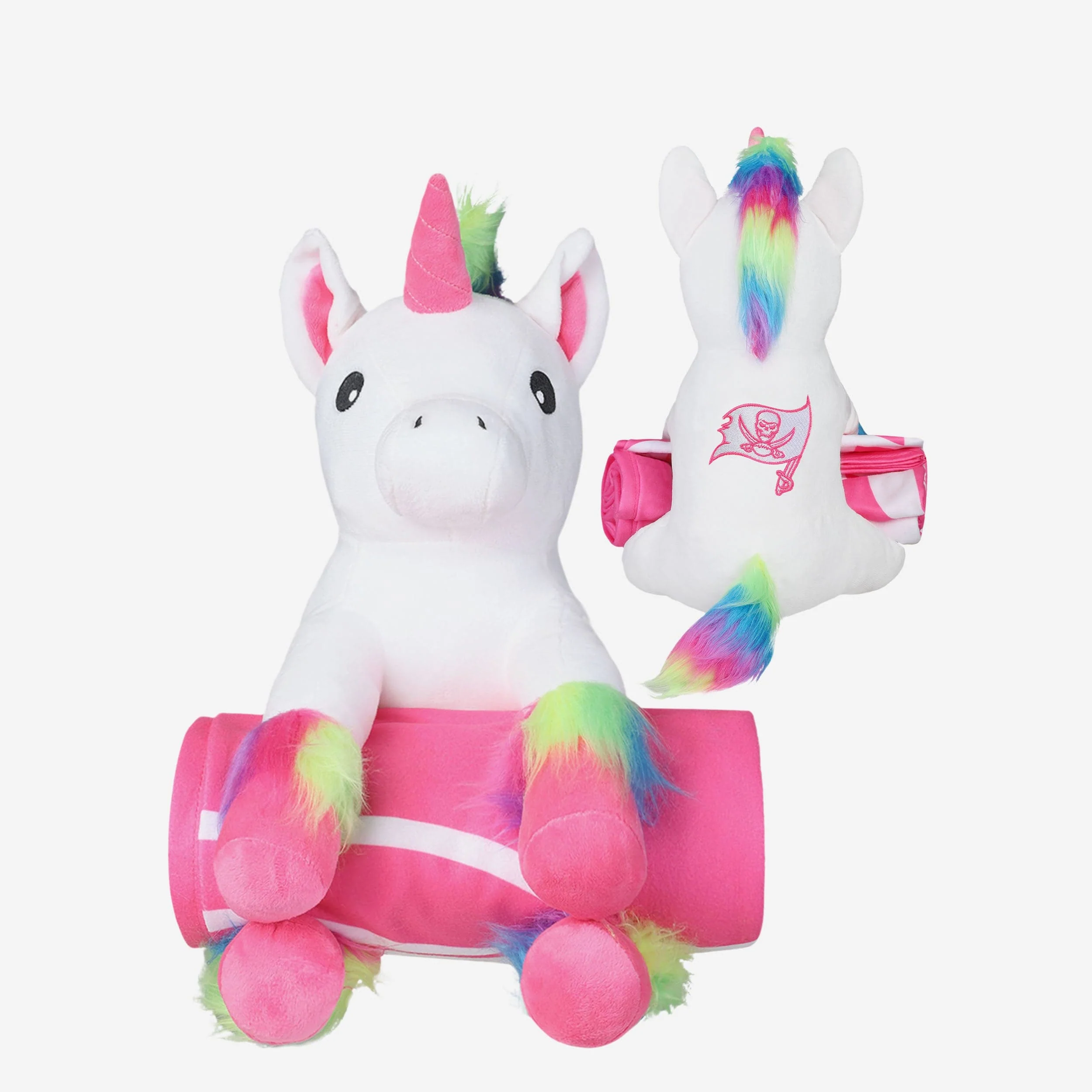 Tampa Bay Buccaneers Throw Blanket With Plush Unicorn