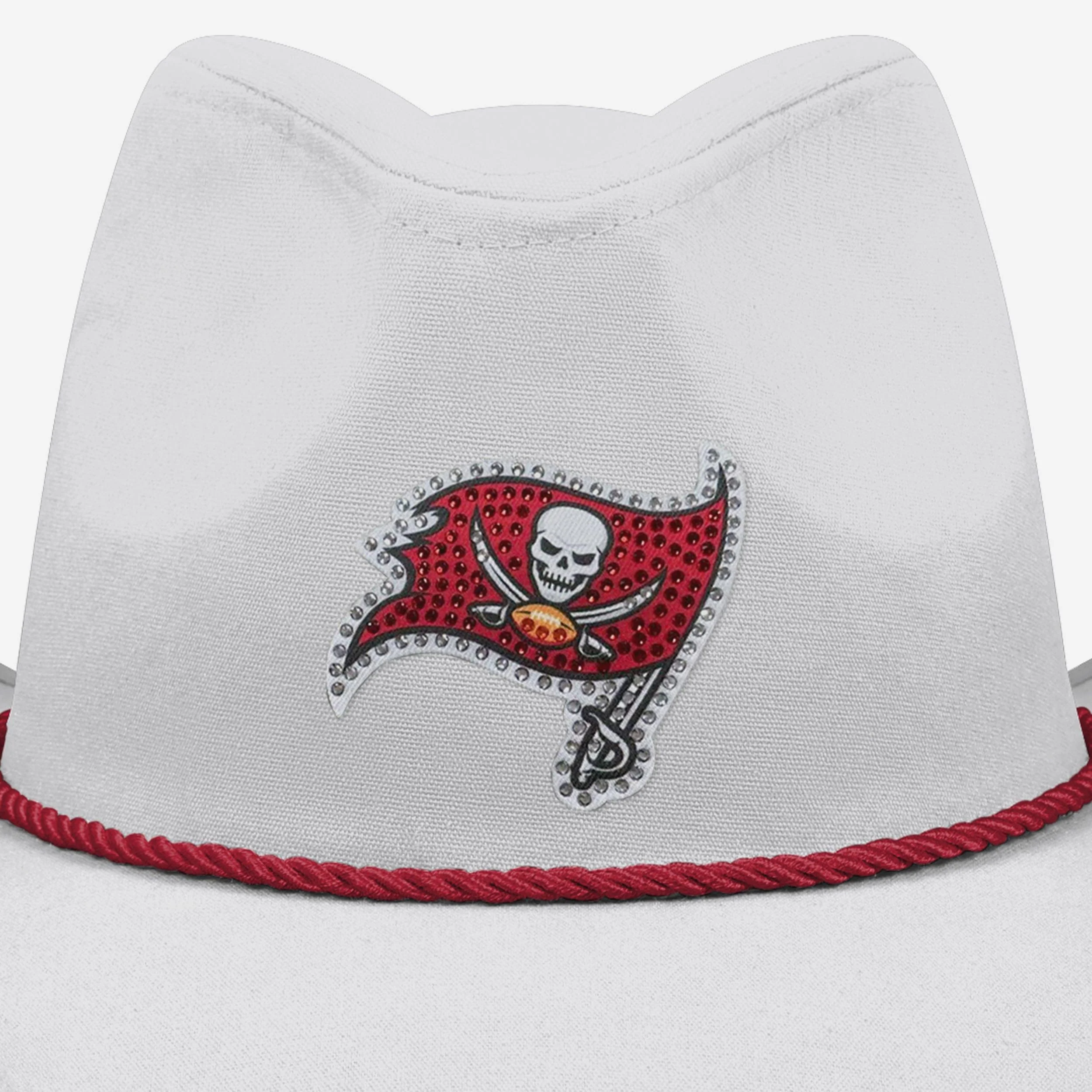 Tampa Bay Buccaneers White Rhinestone Logo Cowboy Hat - Image 2