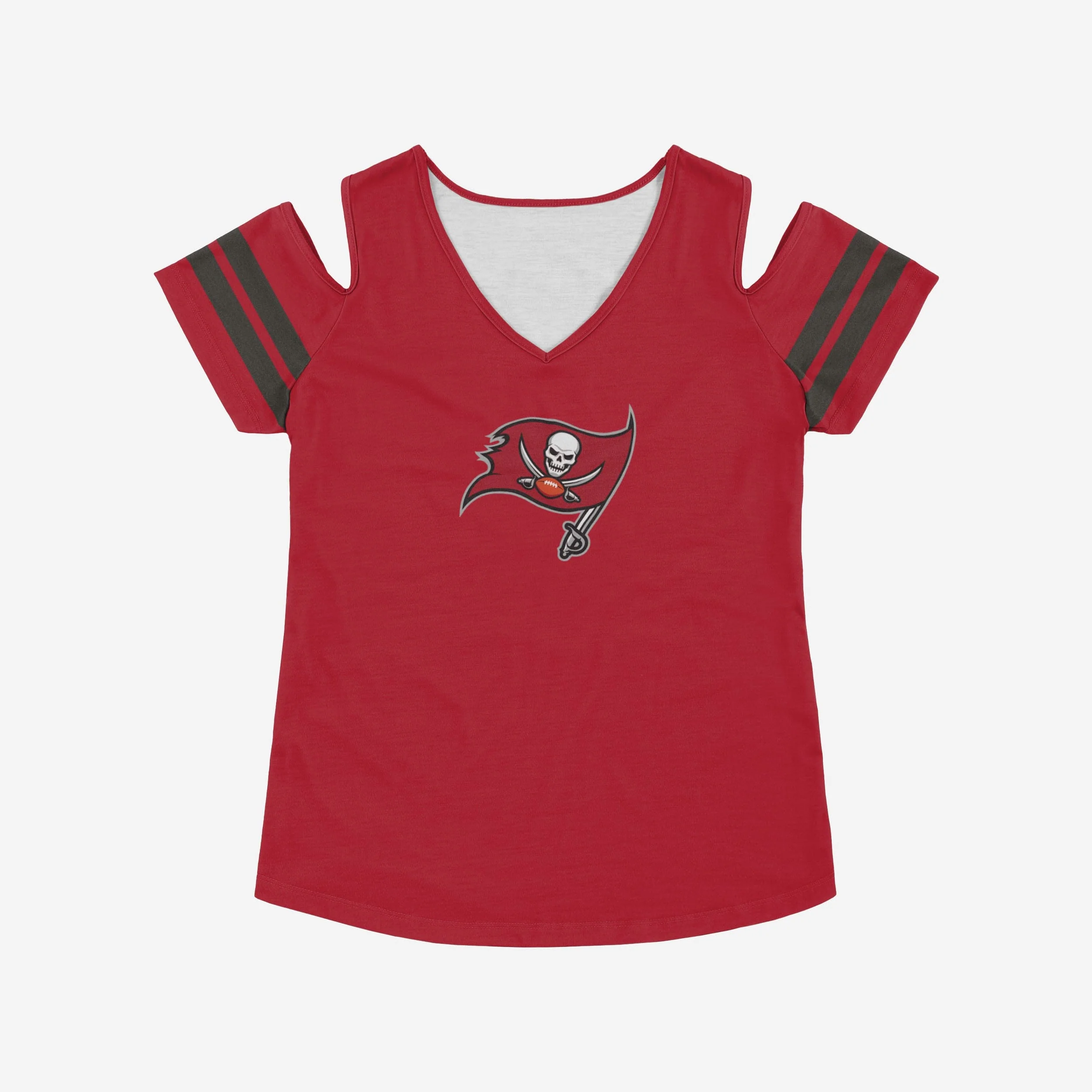 Tampa Bay Buccaneers Womens Cold Shoulder T-Shirt - Image 4