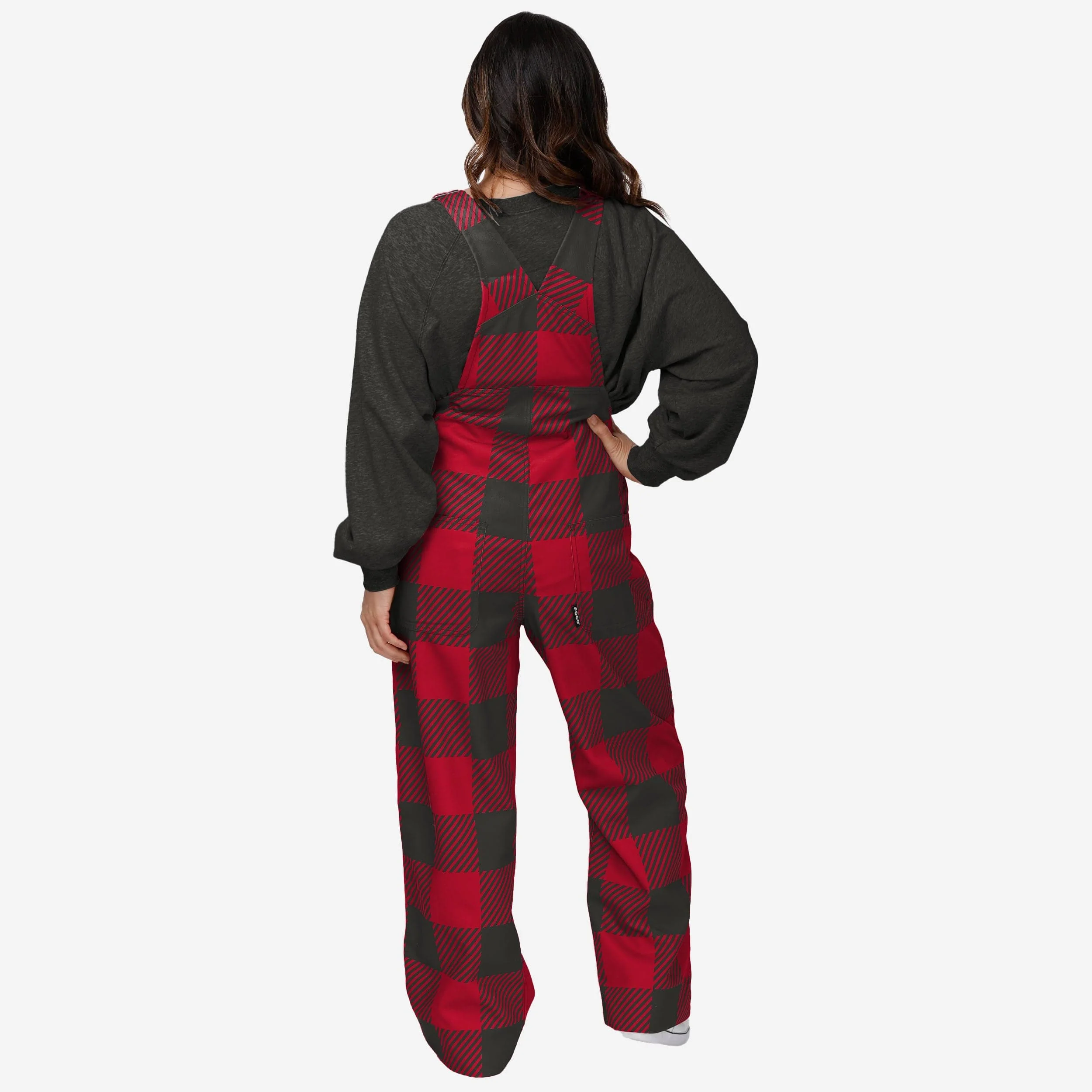 Tampa Bay Buccaneers Womens Plaid Bib Overalls - Image 2