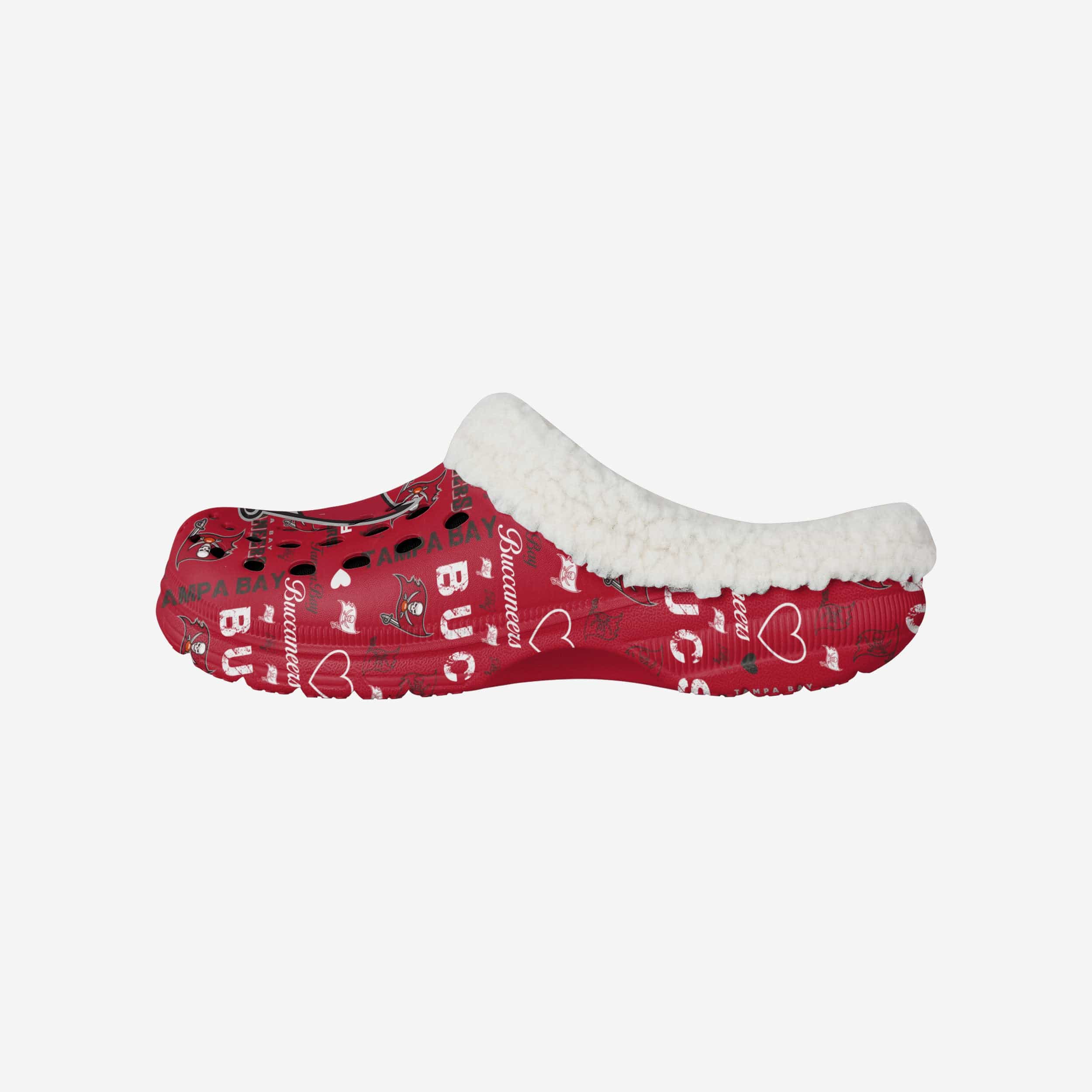 Tampa Bay Buccaneers Womens Sherpa Lined Logo Love Clog