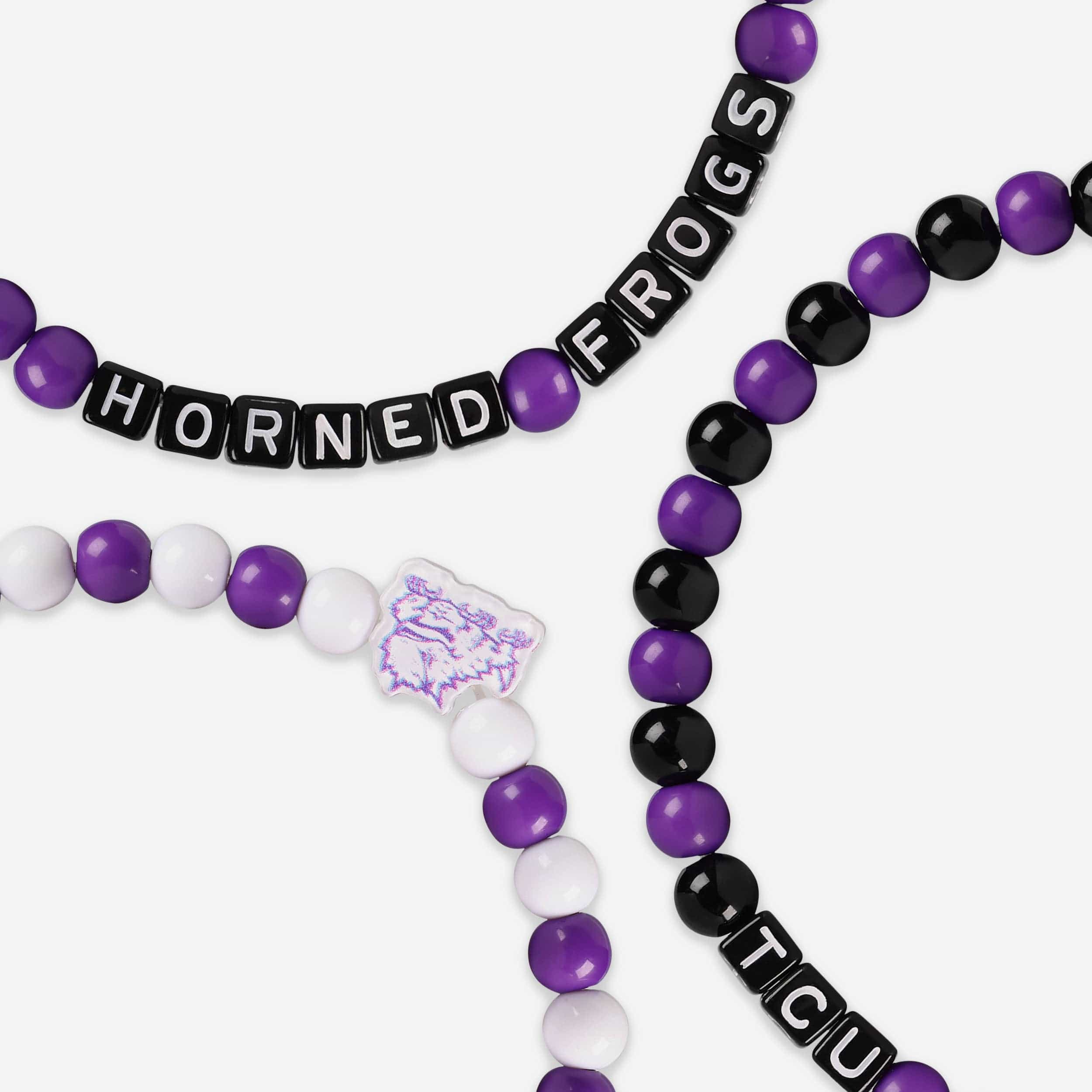 TCU Horned Frogs 3 Pack Beaded Friendship Bracelet - Image 2