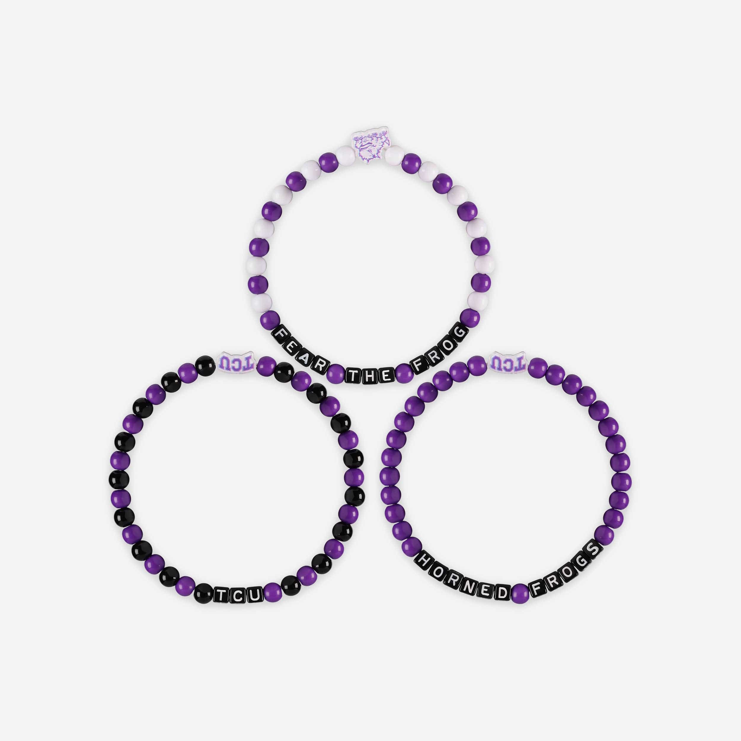 TCU Horned Frogs 3 Pack Beaded Friendship Bracelet - Image 3