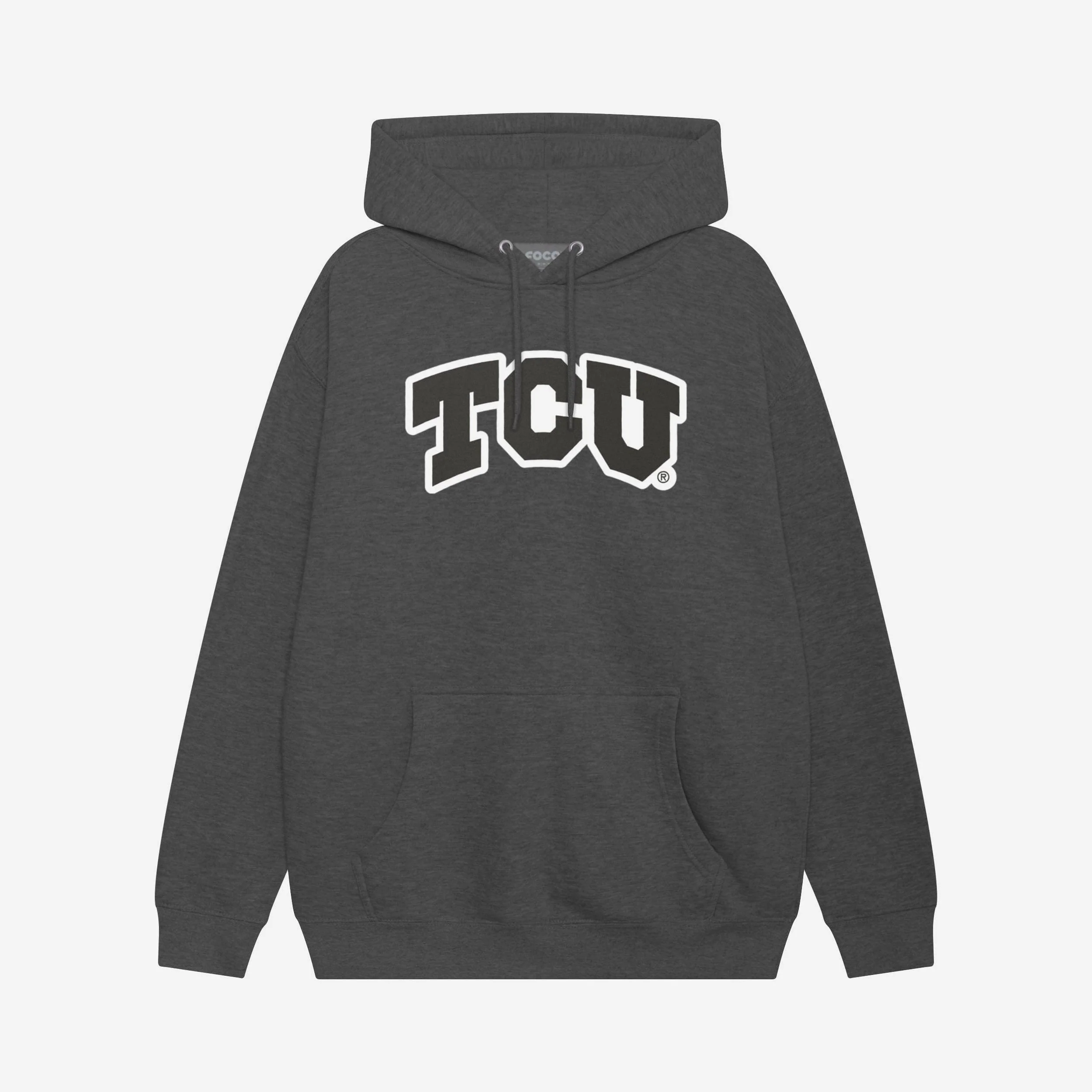 TCU Horned Frogs Black & White Primary Logo Hoodie