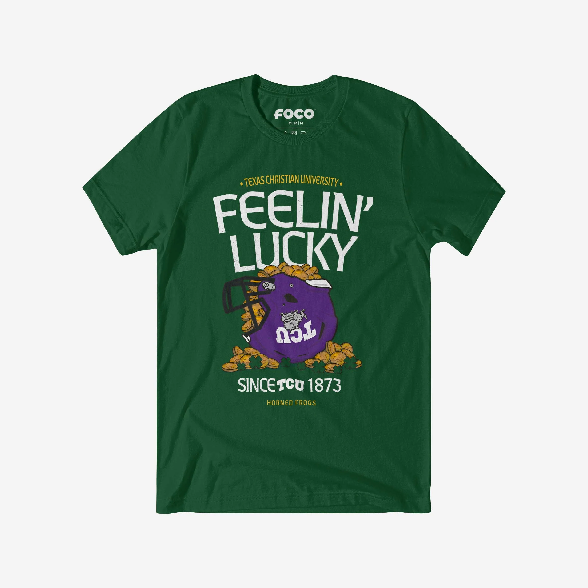 TCU Horned Frogs Feelin Lucky Helmet T-Shirt
