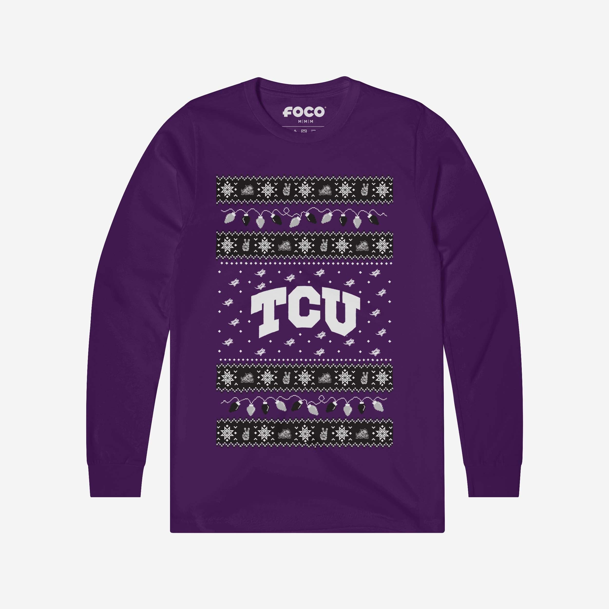 TCU Horned Frogs Holiday Lights Sweater Long Sleeve T-Shirt