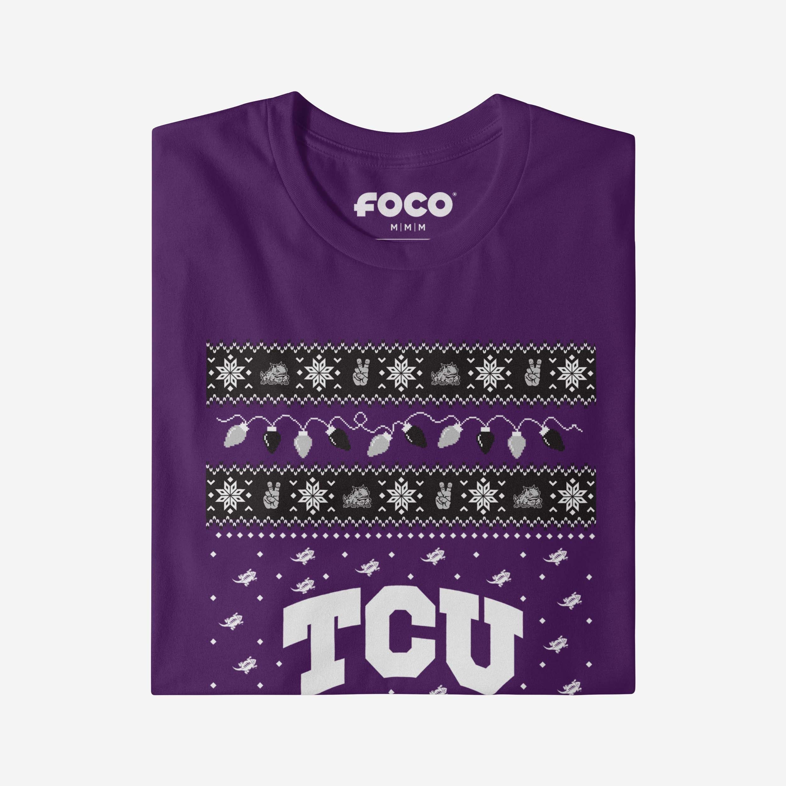 TCU Horned Frogs Holiday Lights Sweater Long Sleeve T-Shirt - Image 4