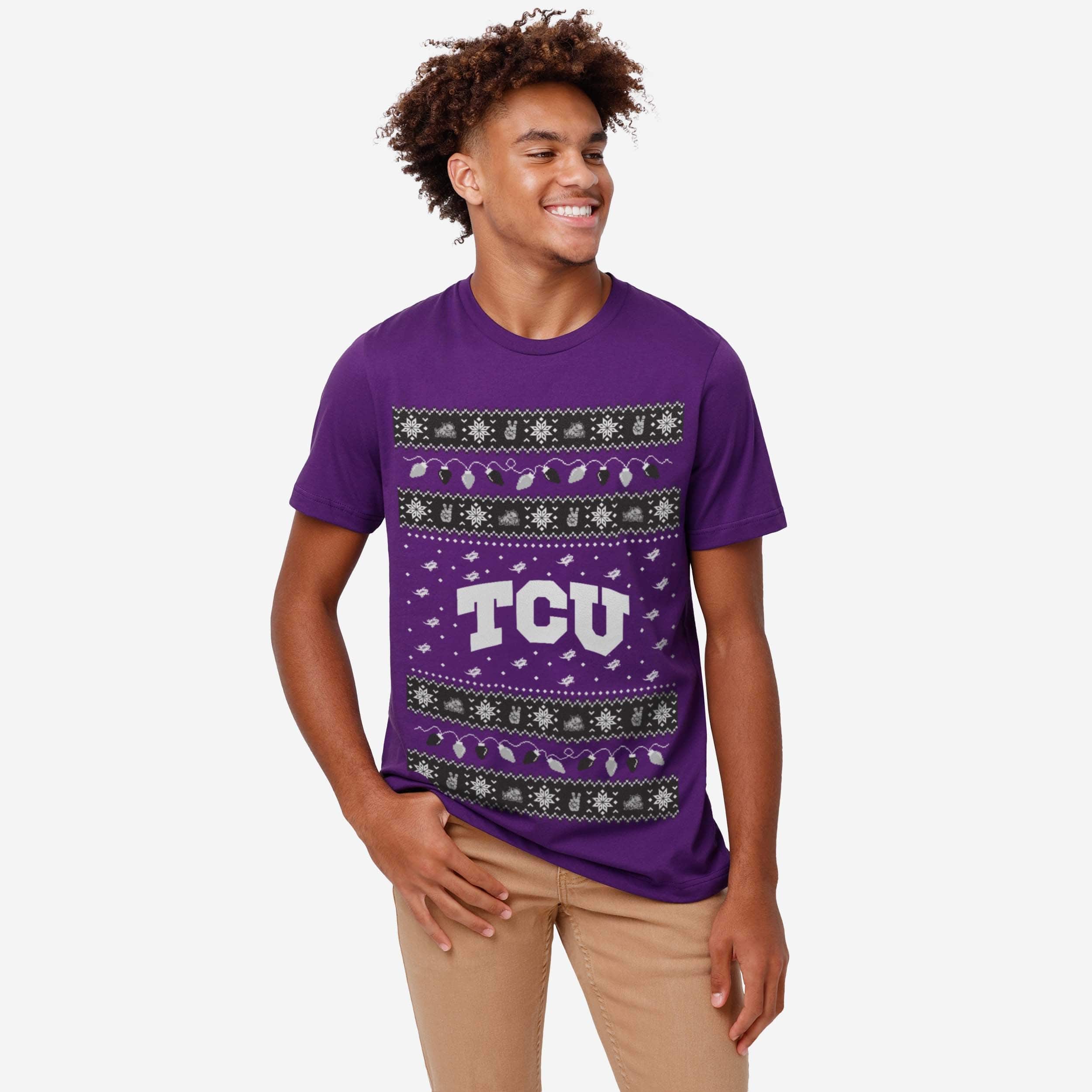 TCU Horned Frogs Holiday Lights Sweater T-Shirt - Image 2