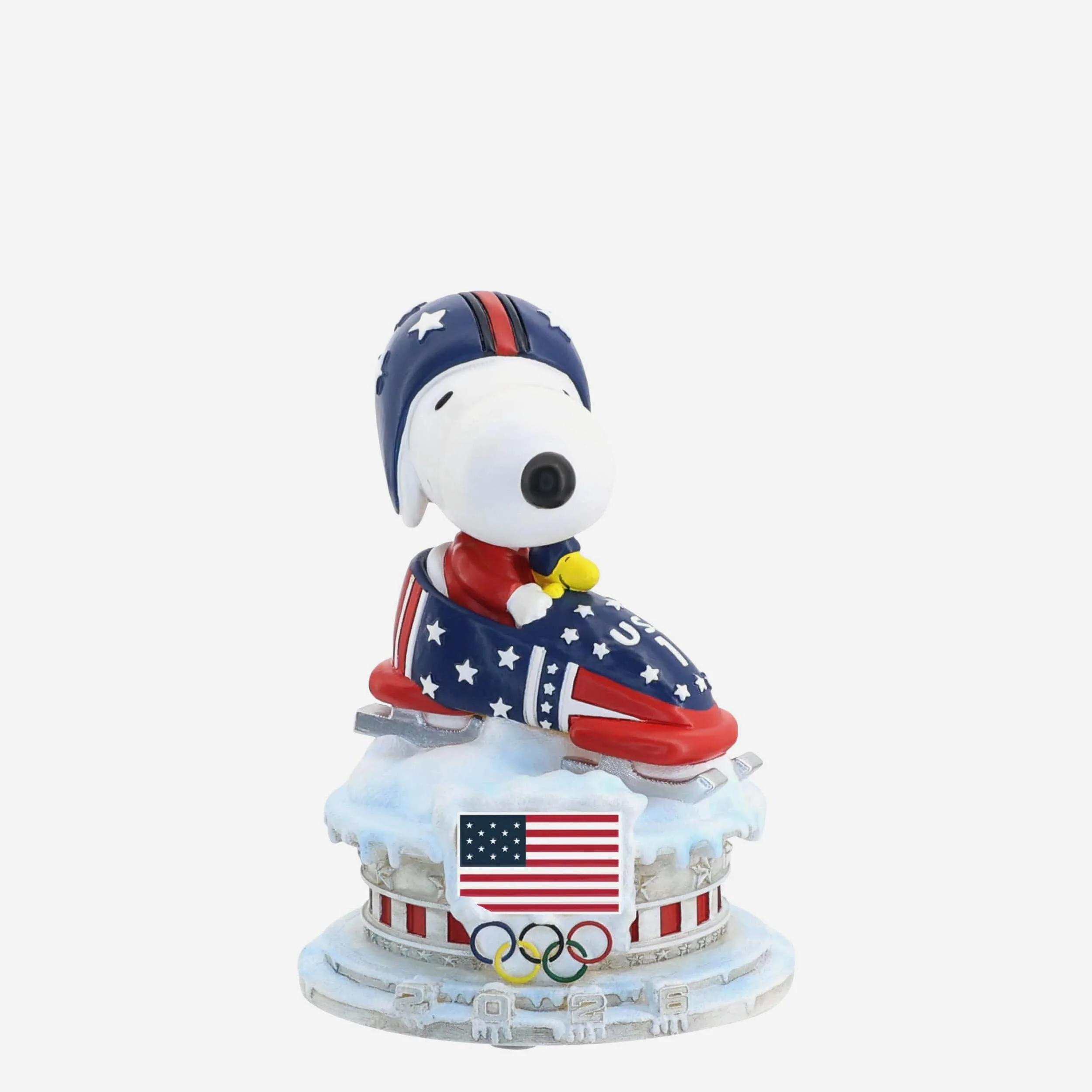 Team USA Peanuts Snoopy & Woodstock Bobsled Mini Bobblehead Scene