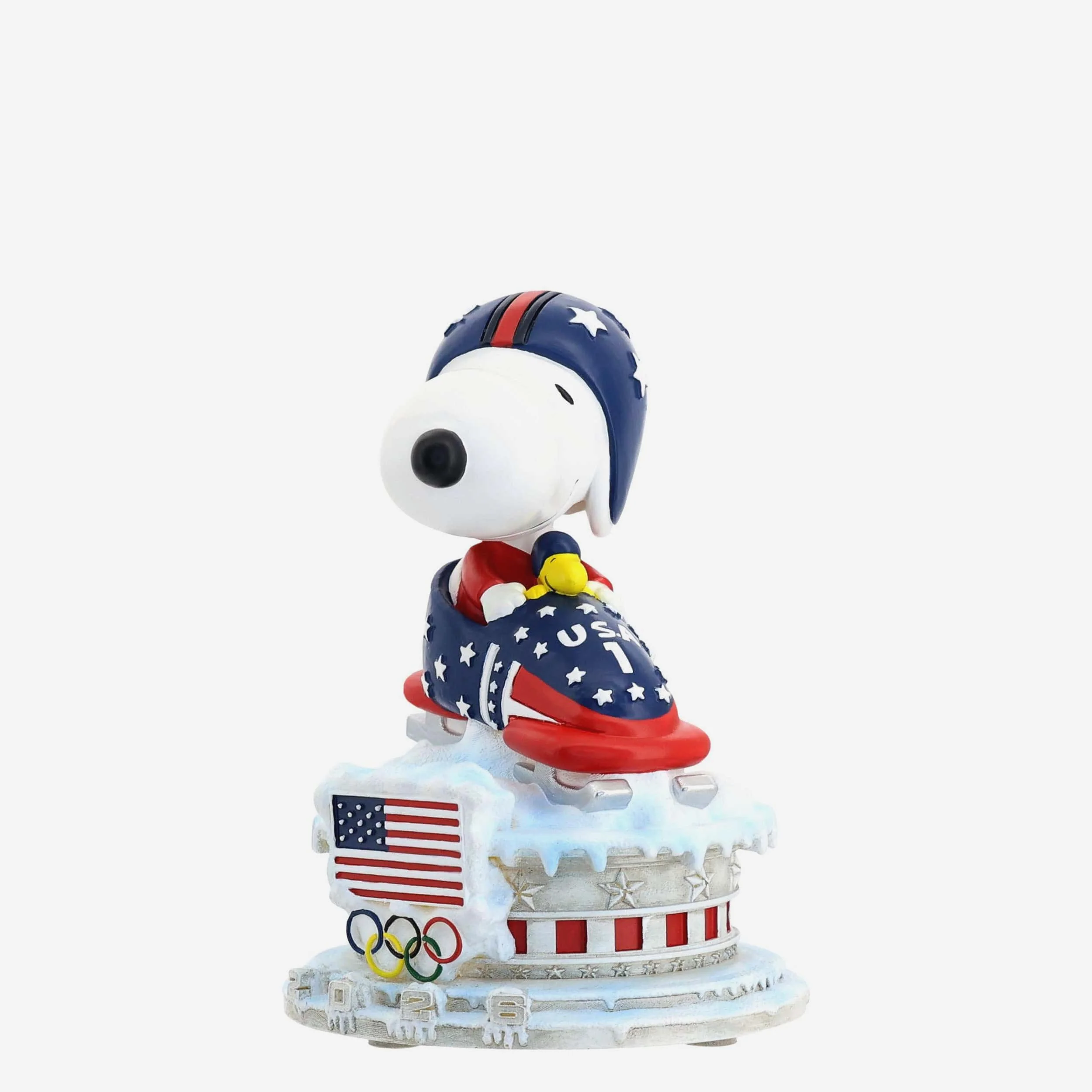 Team USA Peanuts Snoopy & Woodstock Bobsled Mini Bobblehead Scene - Image 4