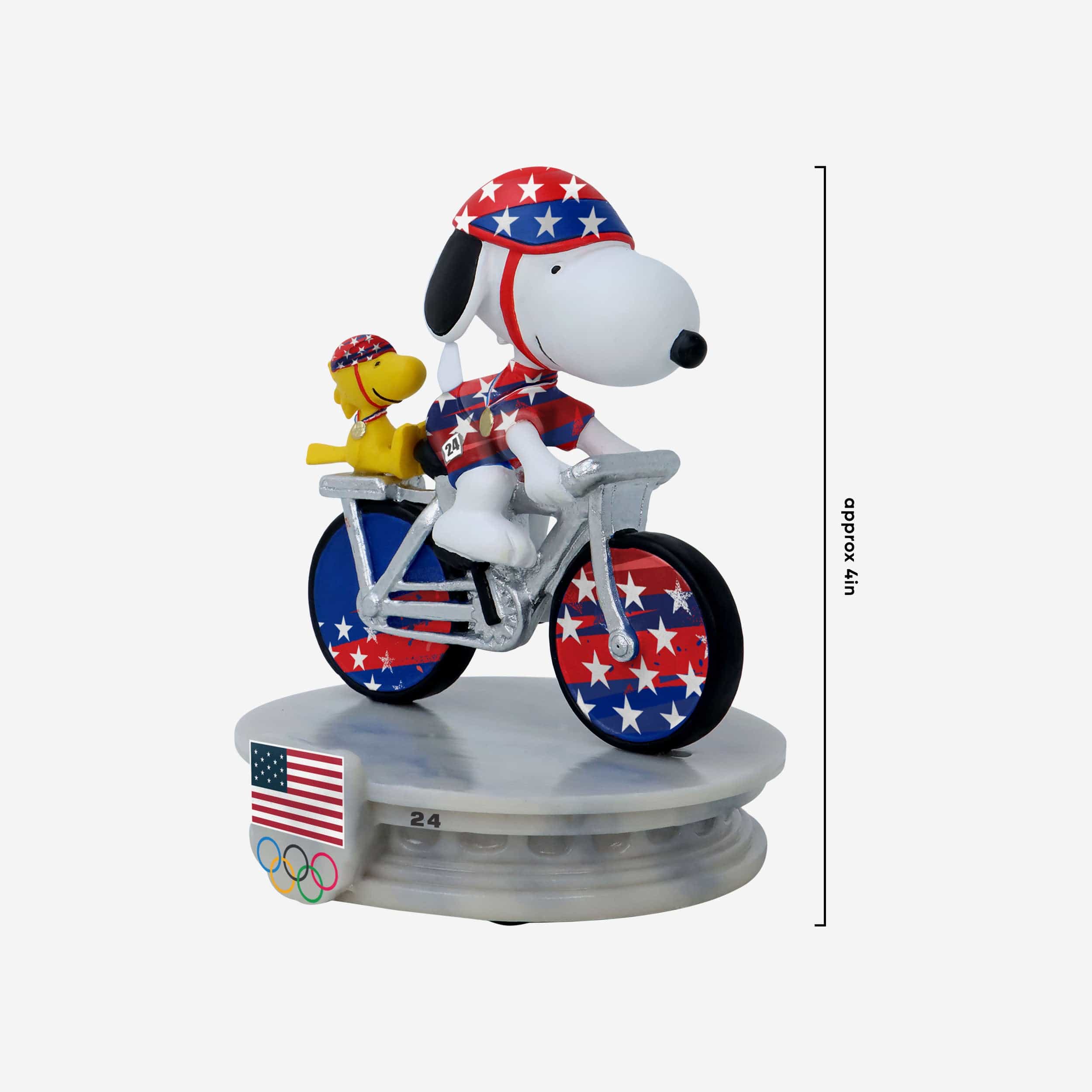Team USA Snoopy Peanuts Cycling Mini Bobblehead - Image 5