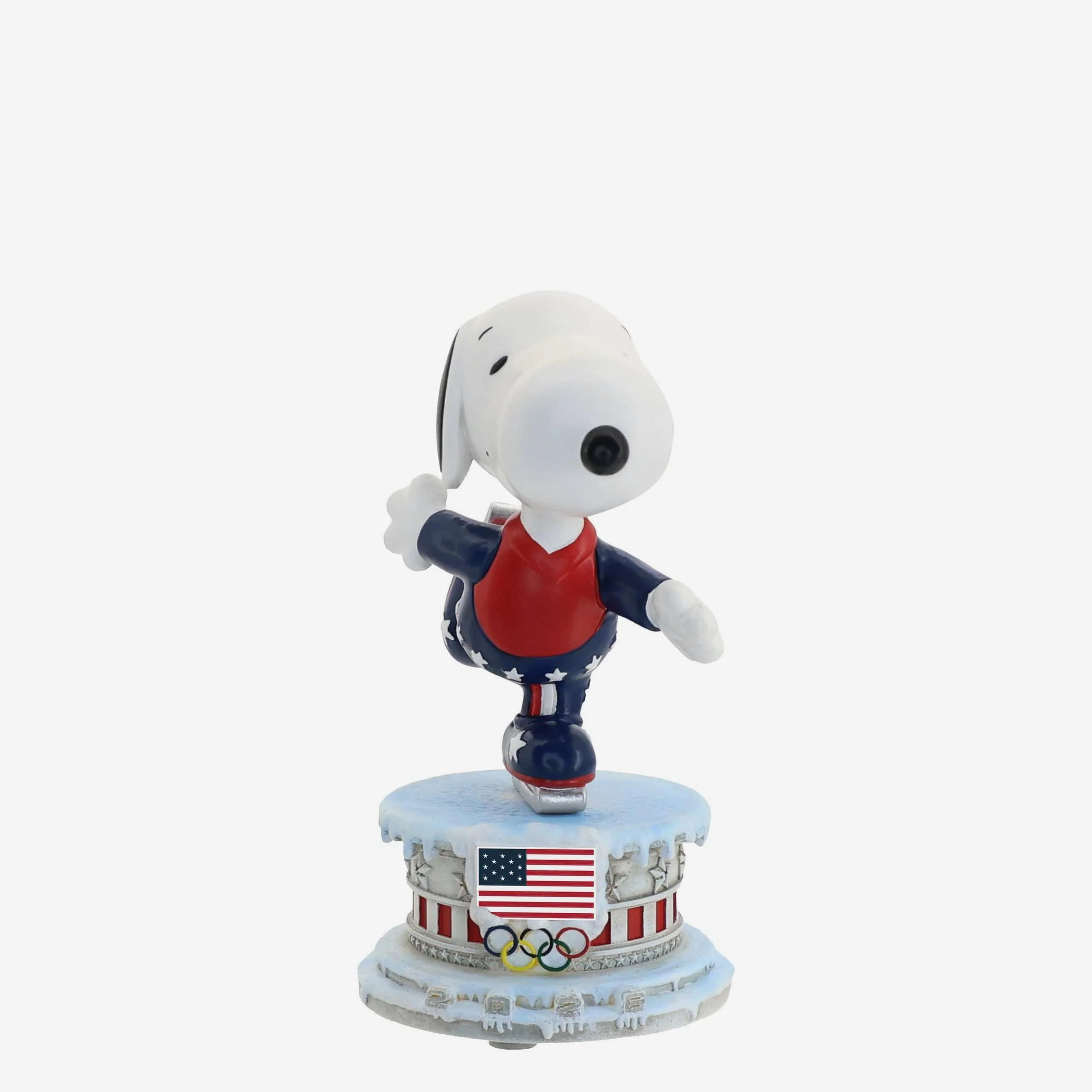 Team USA Snoopy Peanuts Figure Skating Mini Bobblehead