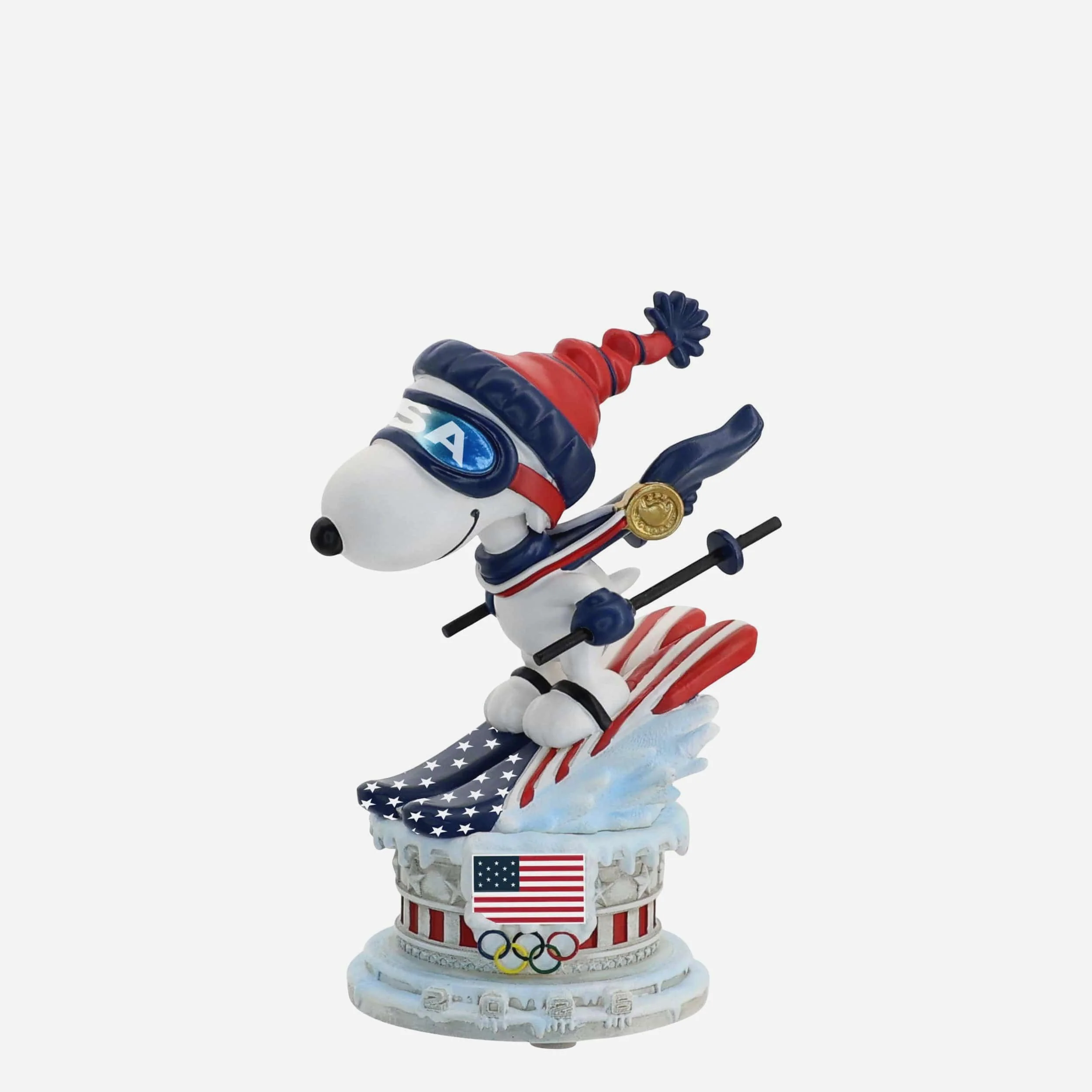 Team USA Snoopy Peanuts Ski Jump Mini Bobblehead
