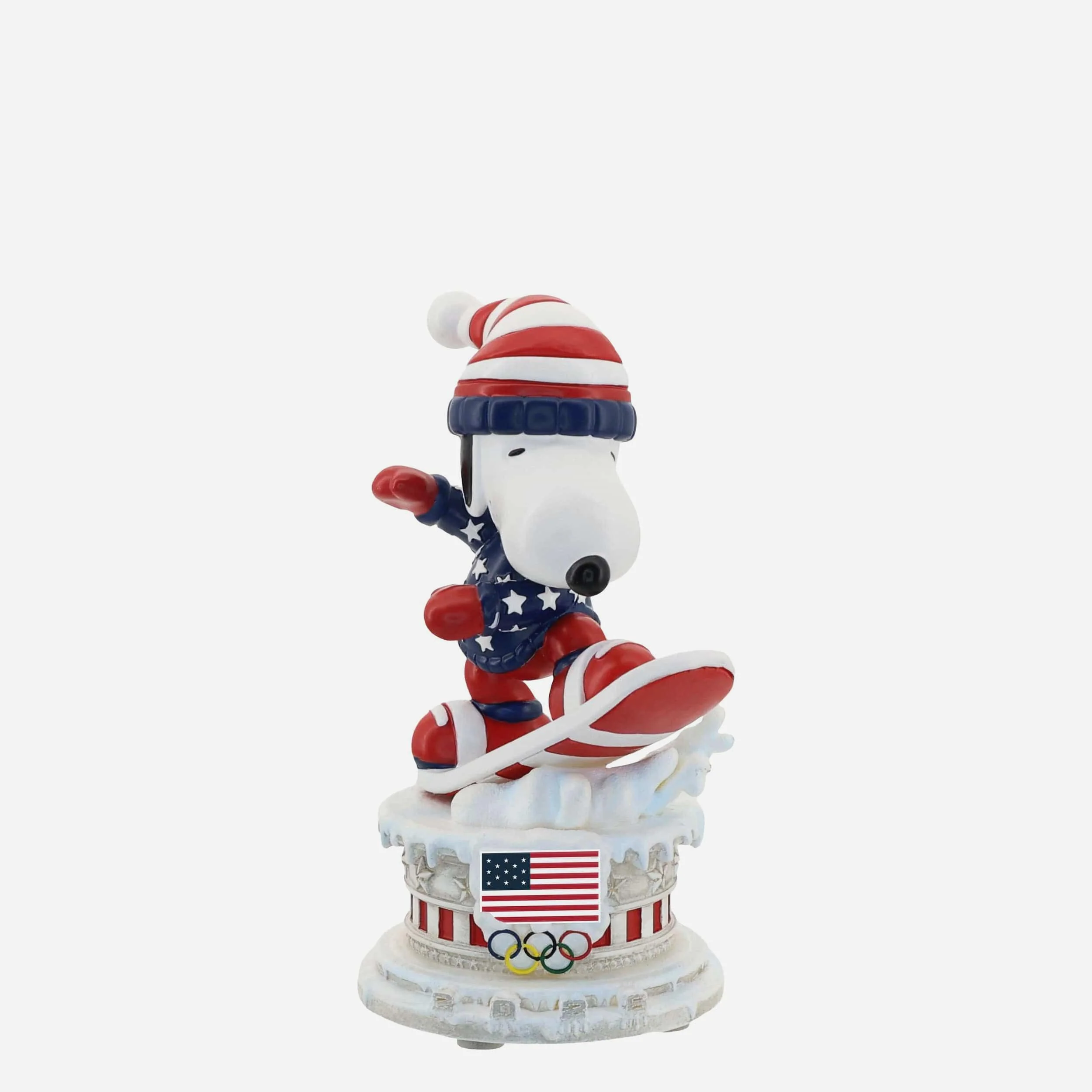 Team USA Snoopy Peanuts Snowboarding Mini Bobblehead