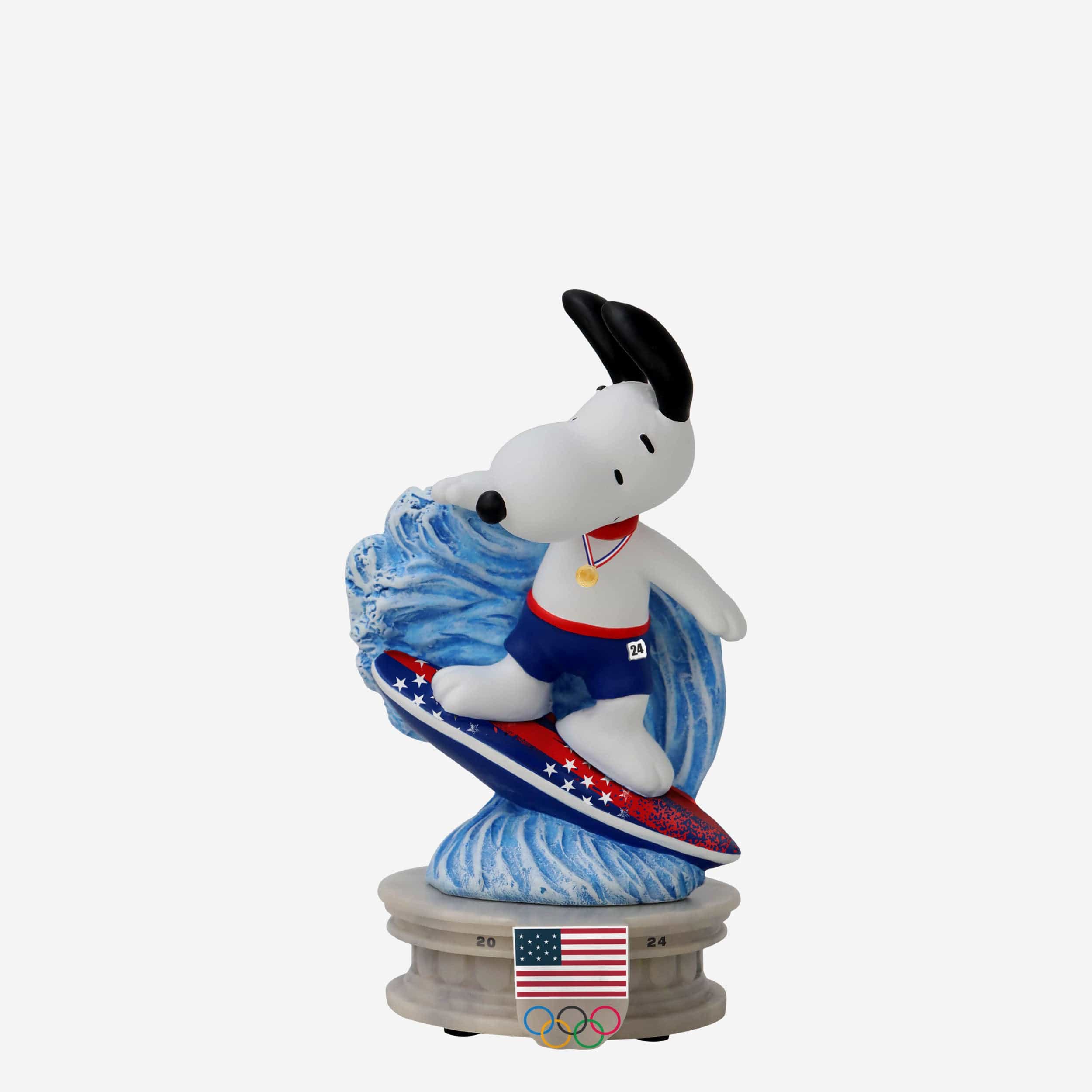 Team USA Snoopy Peanuts Surfing Mini Bobblehead