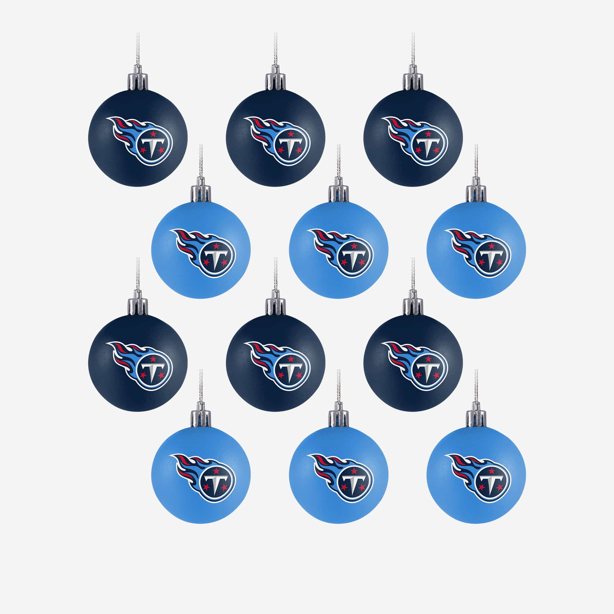 Tennessee Titans 12 Pack Plastic Ball Ornament Set