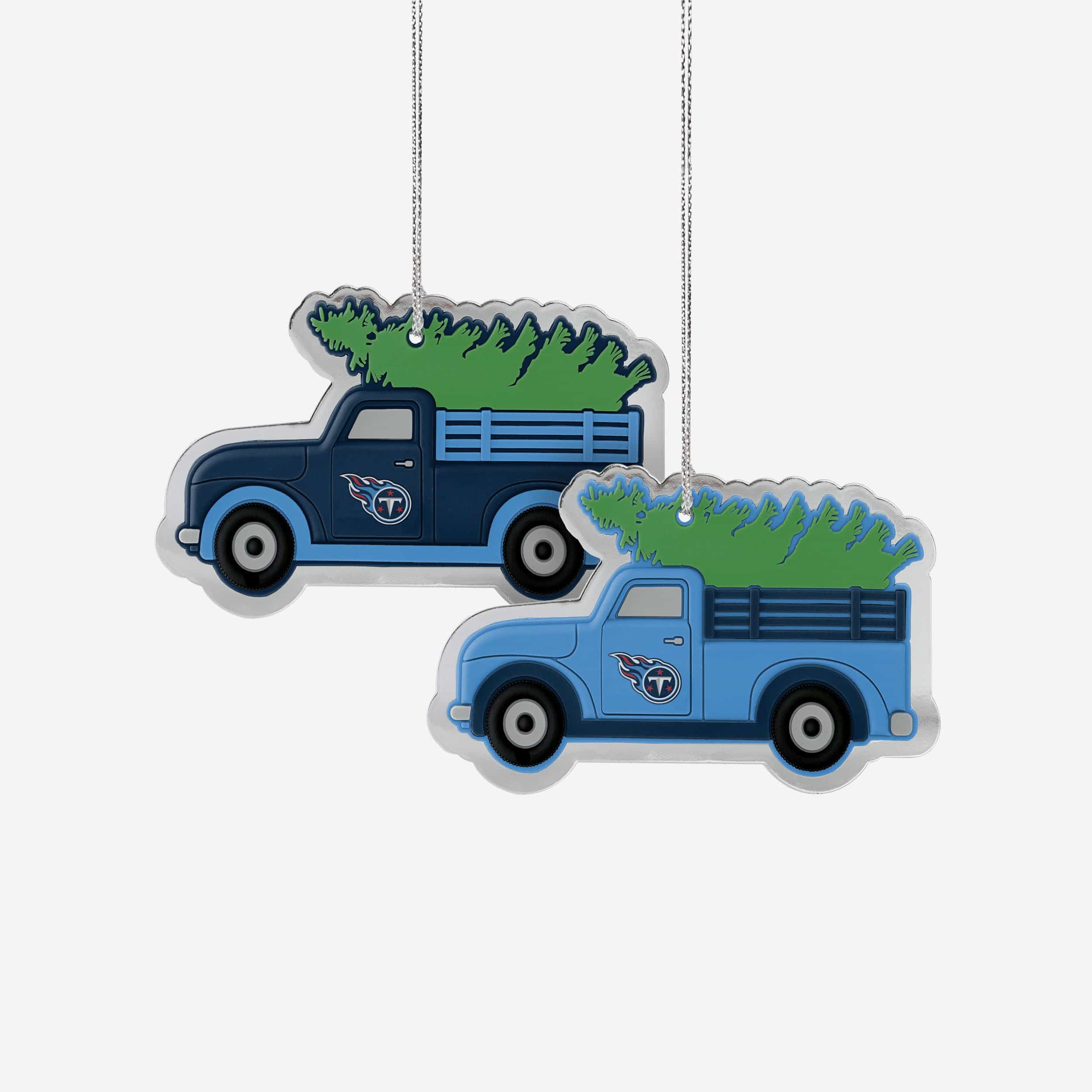 Tennessee Titans 2 Pack Flat Metal Truck Ornaments