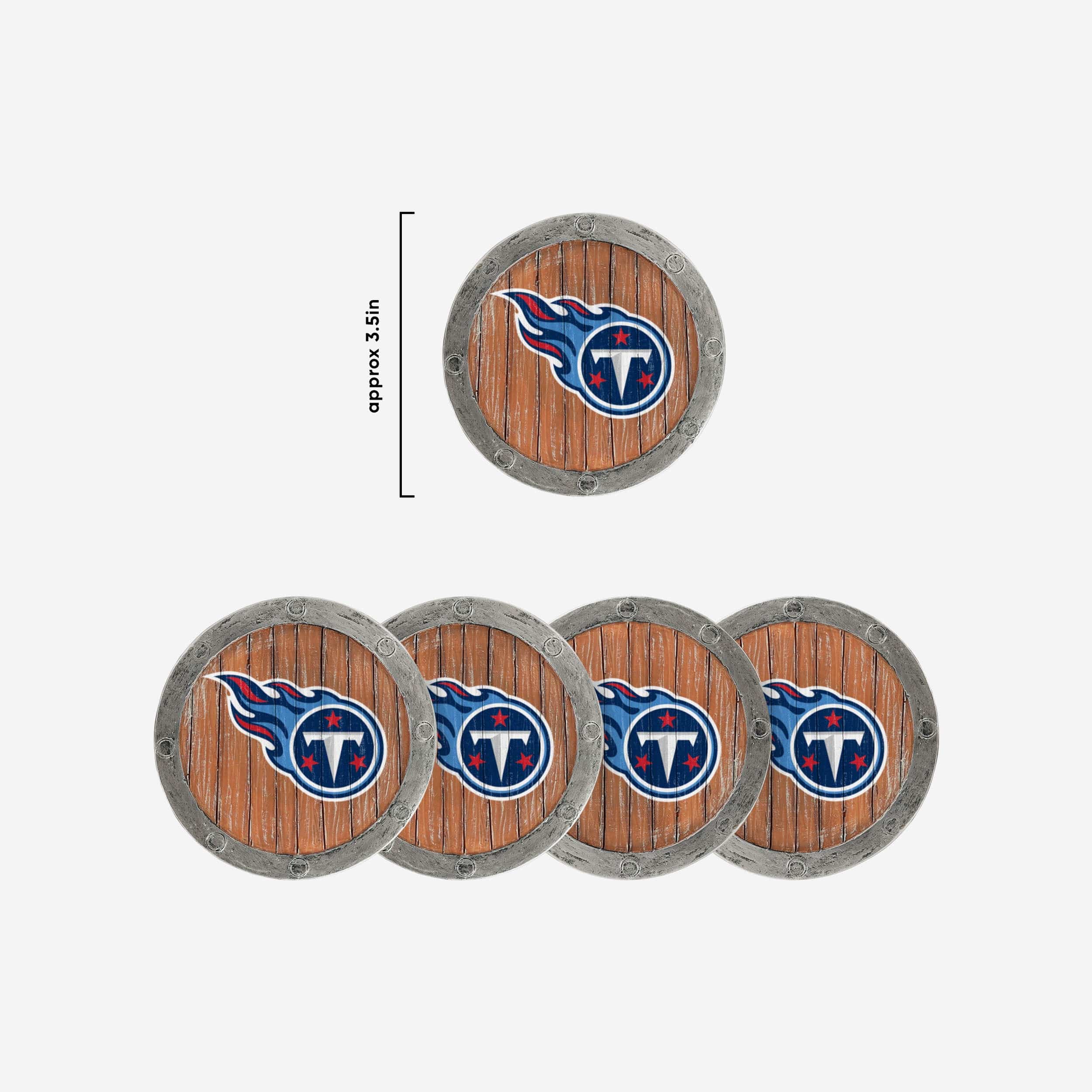 Tennessee Titans 5 Pack Barrel Coaster Set - Image 5