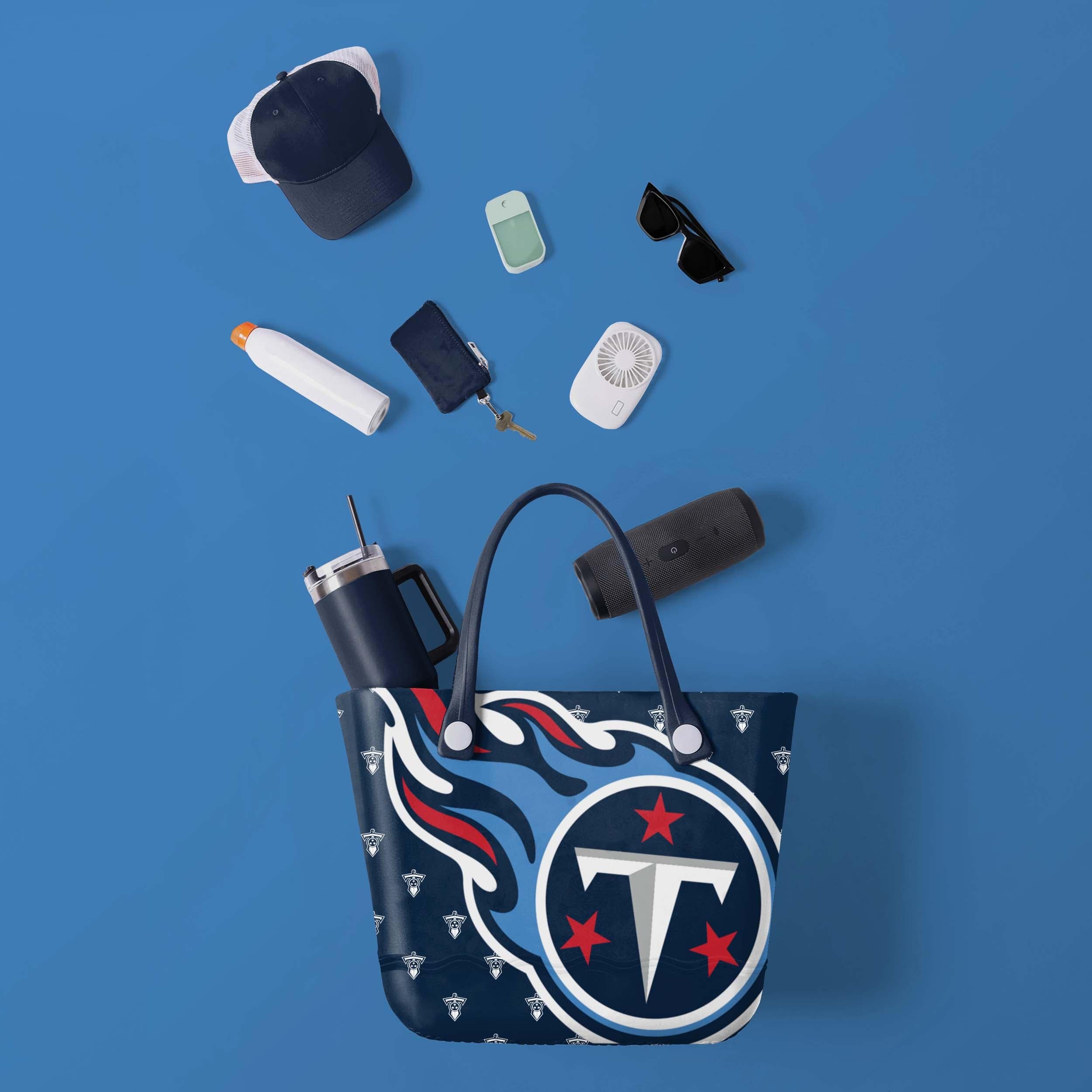 Tennessee Titans Big Logo Mini Print Tailgate Tote Bag - Image 2