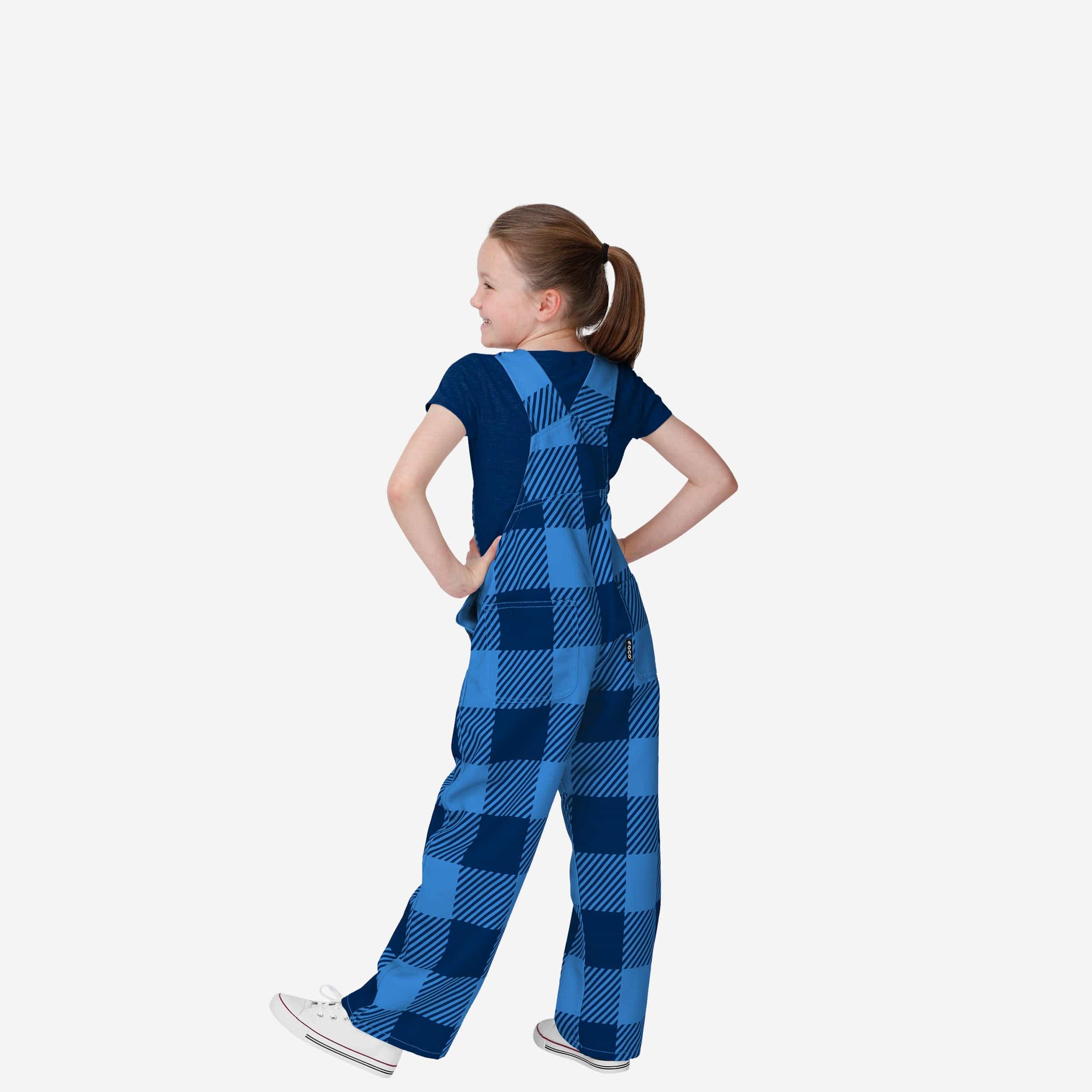 Tennessee Titans Buffalo Youth Plaid Bib Overalls - Image 2